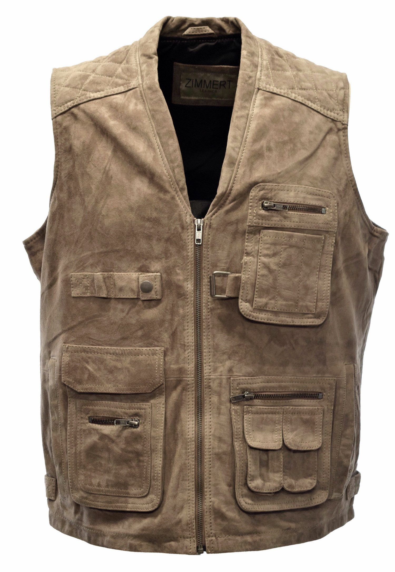 Zimmert Leather Lederweste Nilo praktische Fronttaschen, weiches Velour Led günstig online kaufen