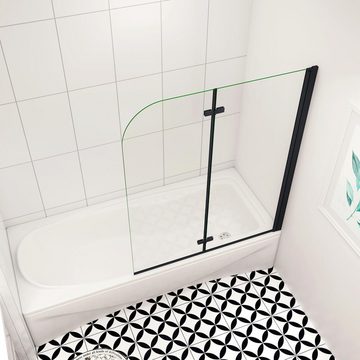 duschspa Badewannenaufsatz 6mm 2-teilig ESG Nano Glas Duschabtrennung Faltwand Trennwand, Einscheibensicherheitsglas, (Set), Glas