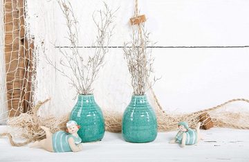 Logbuch-Verlag Teelichthalter 2 Vasen aus Keramik 11 x 9 cm - Mini Blumenvasen (2 St)