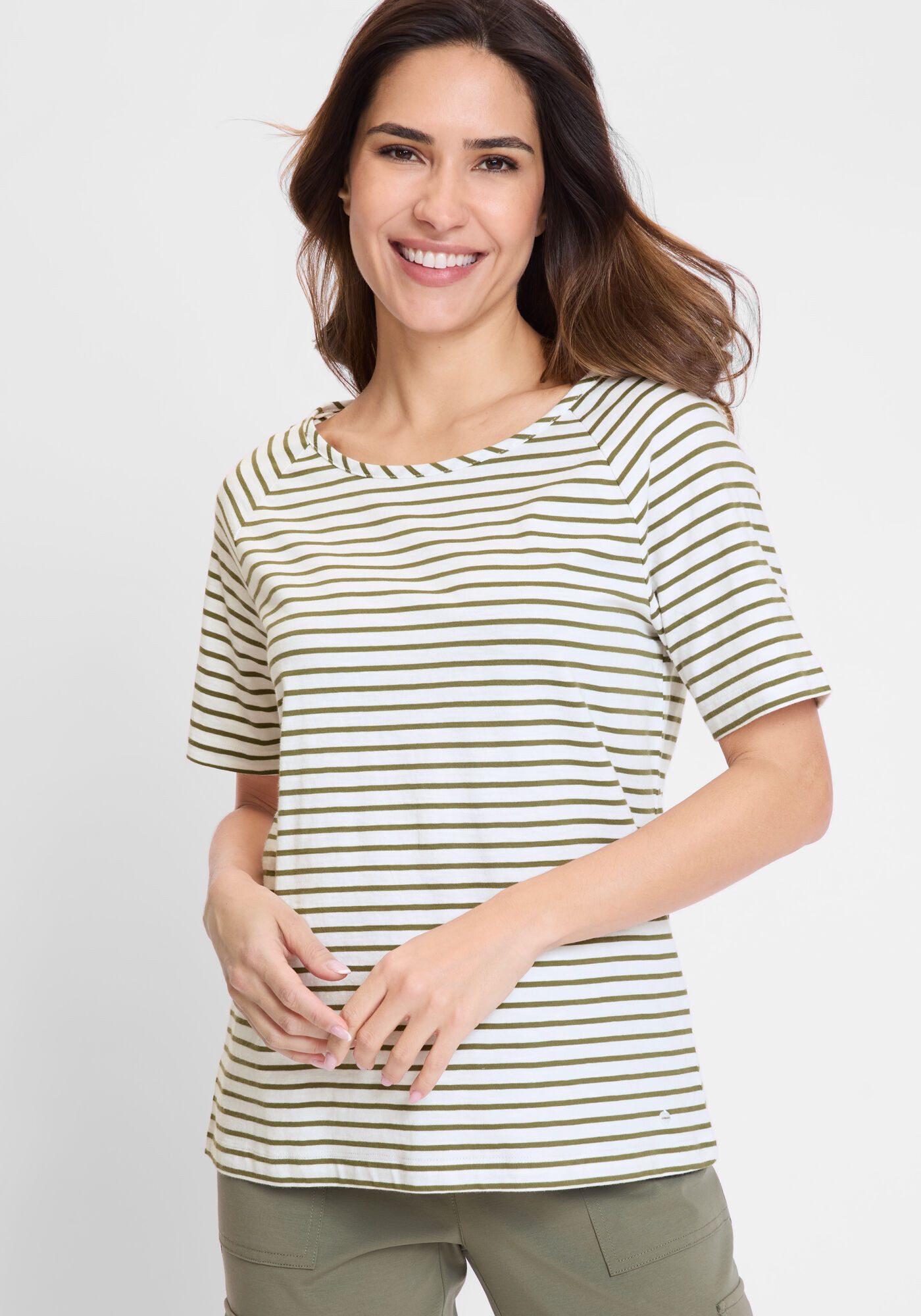 Olsen Rundhalsshirt (1-tlg) Gerader Schnitt günstig online kaufen