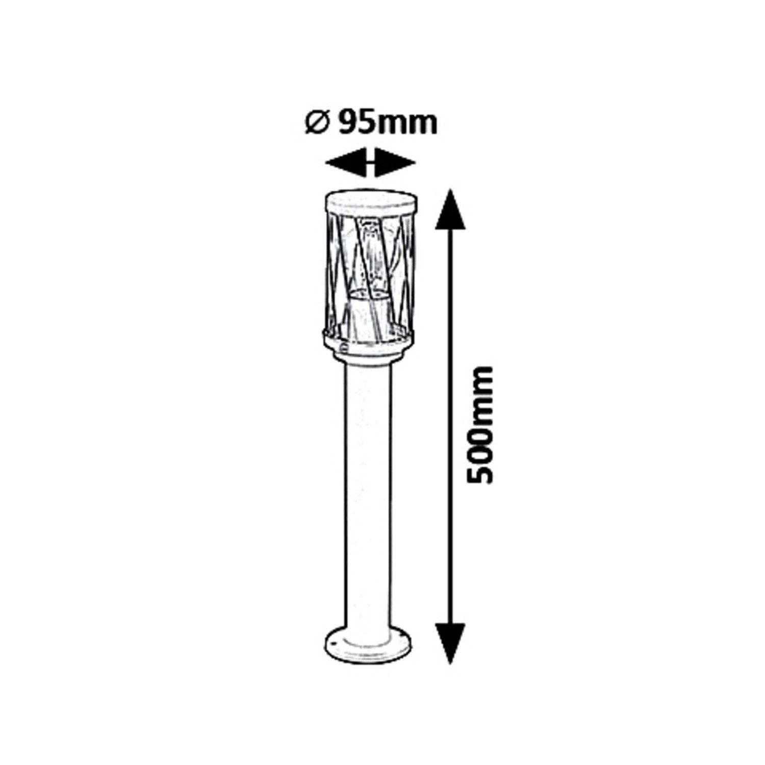 Rabalux Gartenleuchte Budapest IP44 50 cm Gartenständerlampe, ohne Leuchtmittel, Farbe: Braun, E27-Gewinde