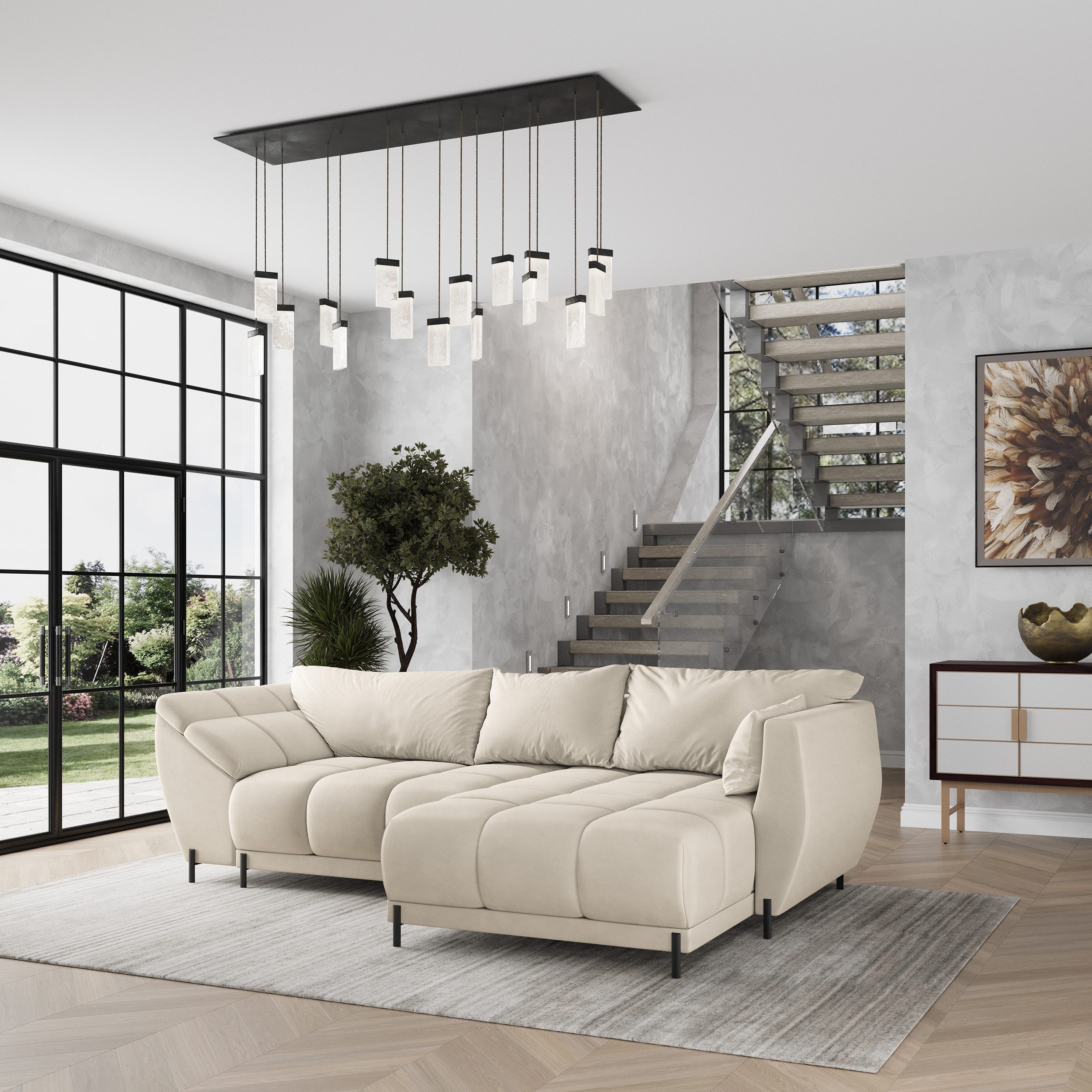 Masseno Ecksofa VESTANO mit Schlaffunktion L-Form, Sofa mit Bettkasten