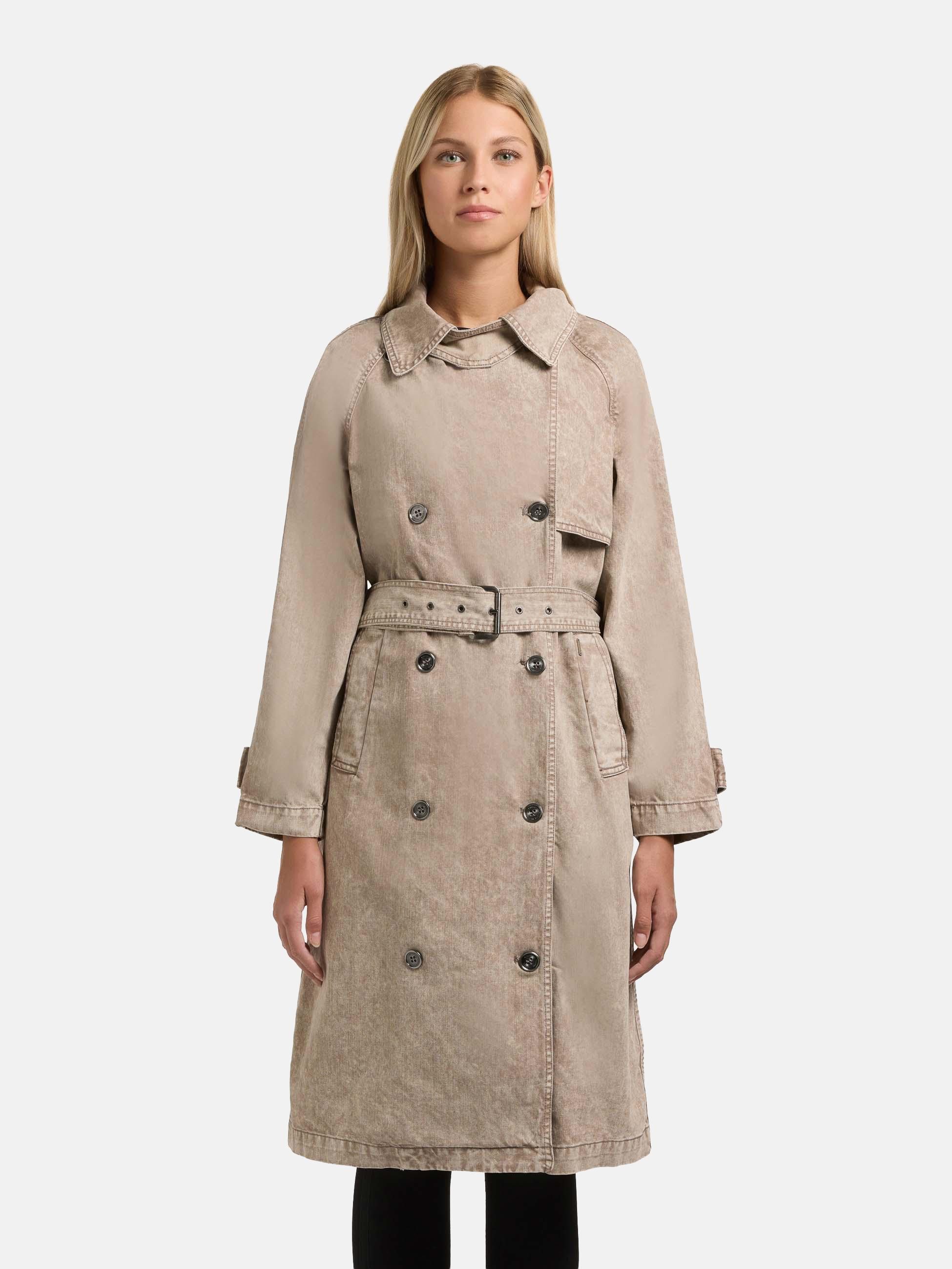 khujo Trenchcoat Enza Damen Übergangsmantel in Jeans-Optik