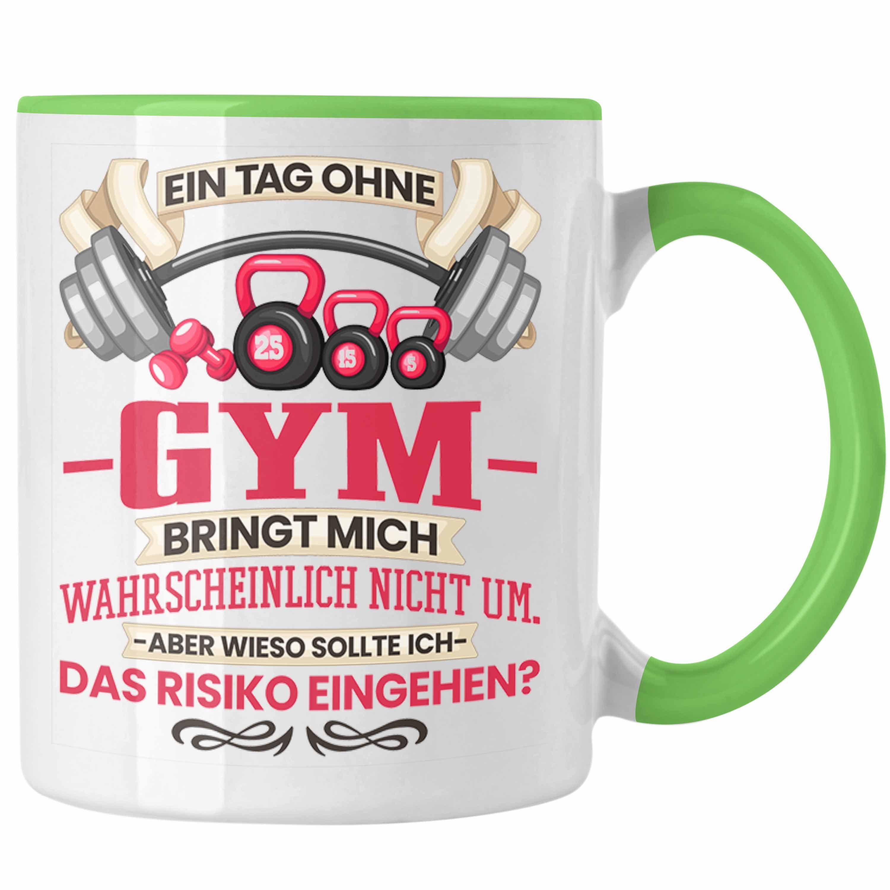Trendation Tasse Trendation - Gym Tasse Geschenk Fitness Spruch Geschenkidee für Fitnes Grün