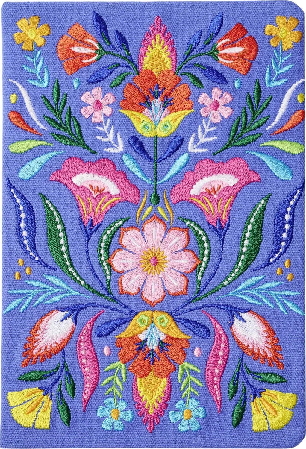 Fiesta del Sol Notizbuch bestickt A5 - 240 Seiten, königsblau / diverse, Schönes Journal oder Tagebuch. Notebook A5 dotted mit hochwertigem Leineneinband und farbenfrohen Stickereien