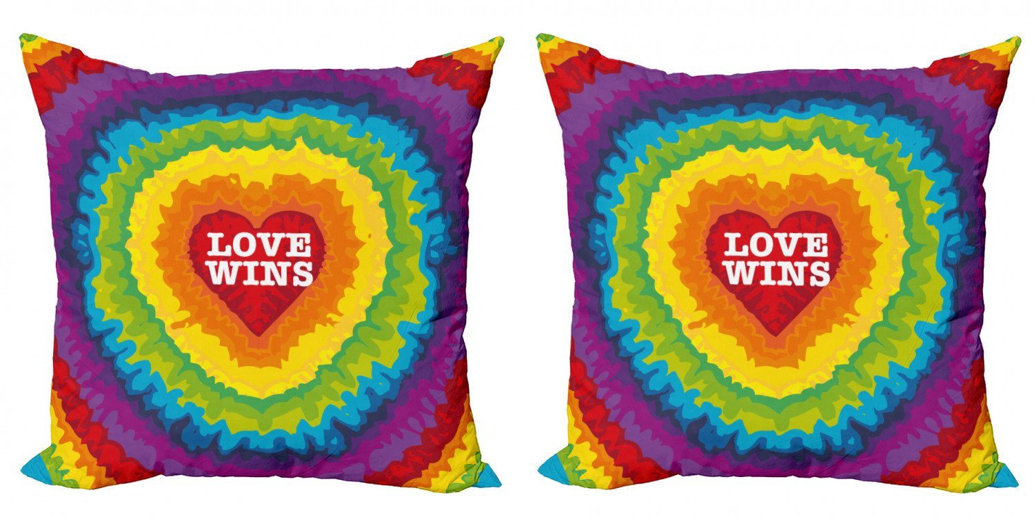 Kissenbezüge Modern Accent Liebe gewinnt (2 Stolz Abakuhaus Tie Doppelseitiger Stück), Dye-Effekt Digitaldruck