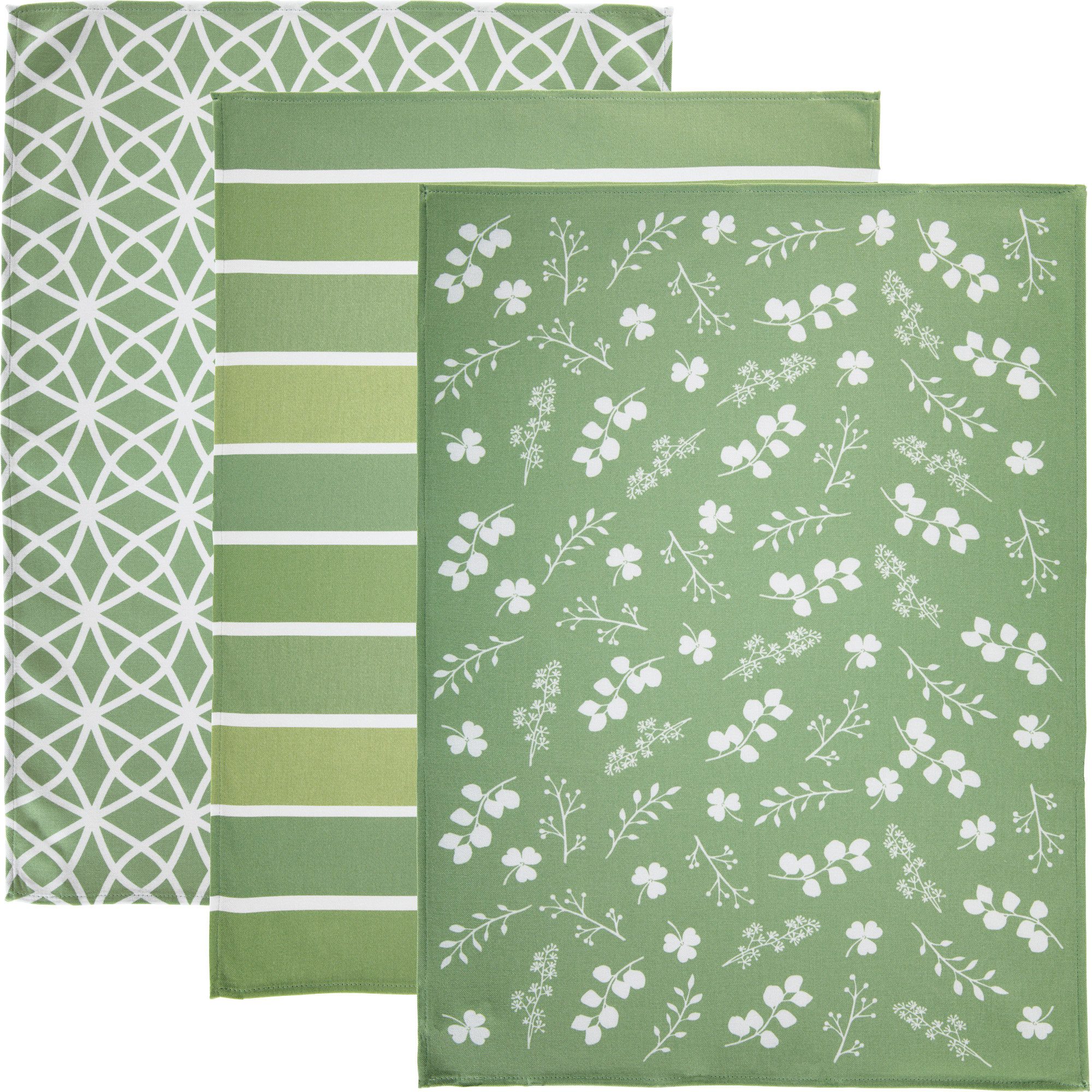 Erwin Müller Geschirrtuch Geschirrtuch "Blumen, Grafik, Streifen" 3er-Pack, günstig online kaufen