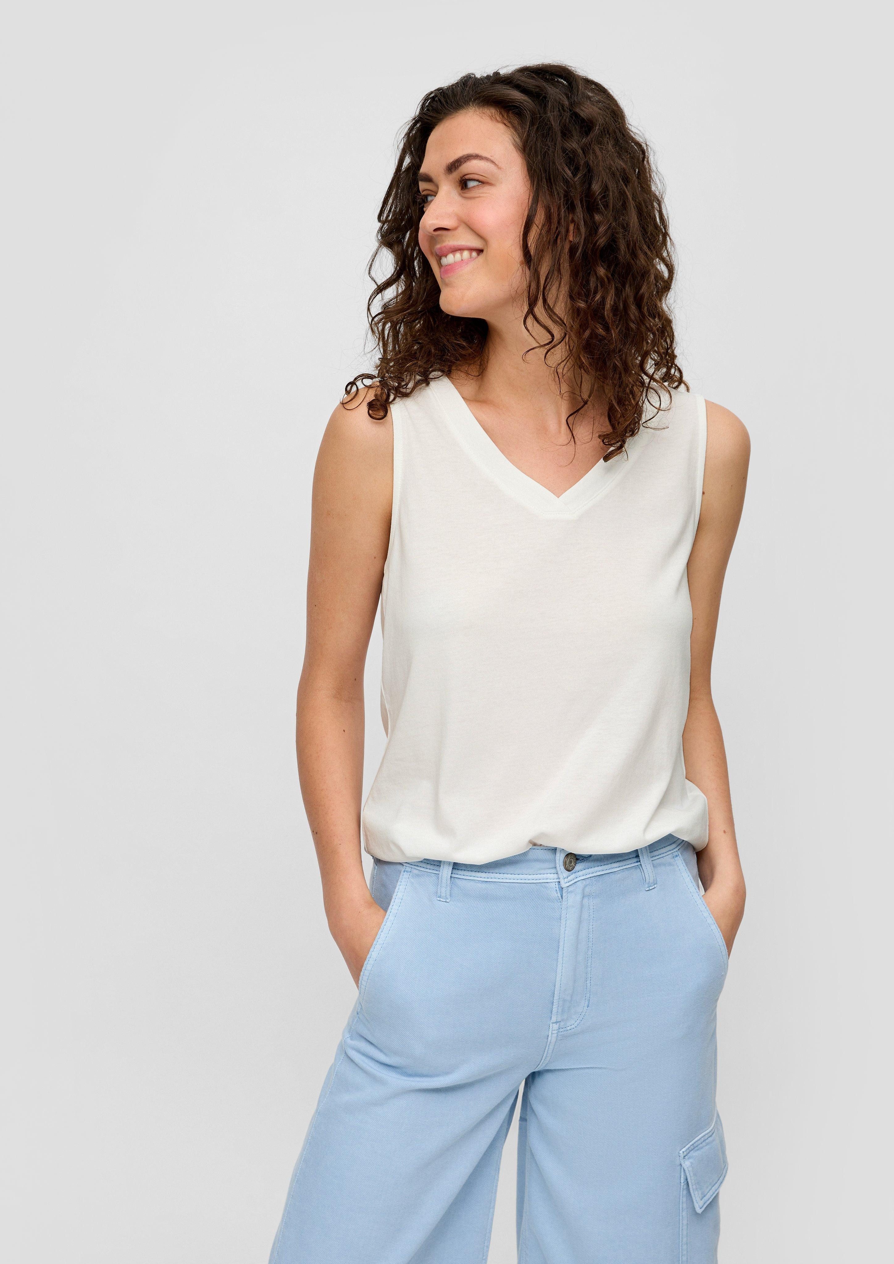 s.Oliver Shirttop Top mit V-Ausschnitt und günstig online kaufen