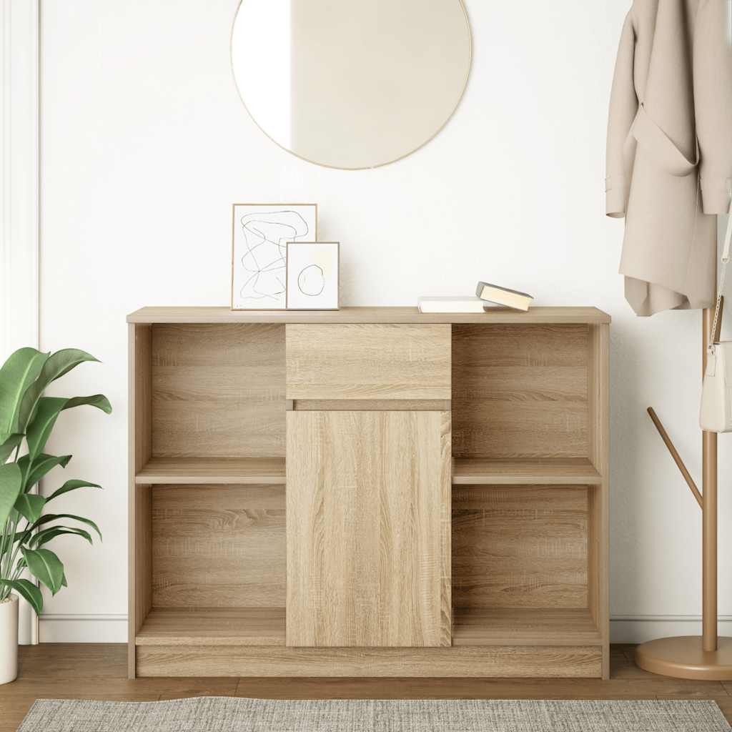 vidaXL Sideboard Sideboard mit Schublade Sonoma-Eiche 101x35x76 cm Holzwerk günstig online kaufen