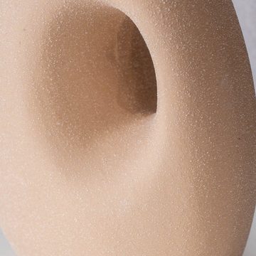 Levandeo® Dekovase, Vase H22cm Blumenvase Keramik Sand Beige Tischdeko Dekovase