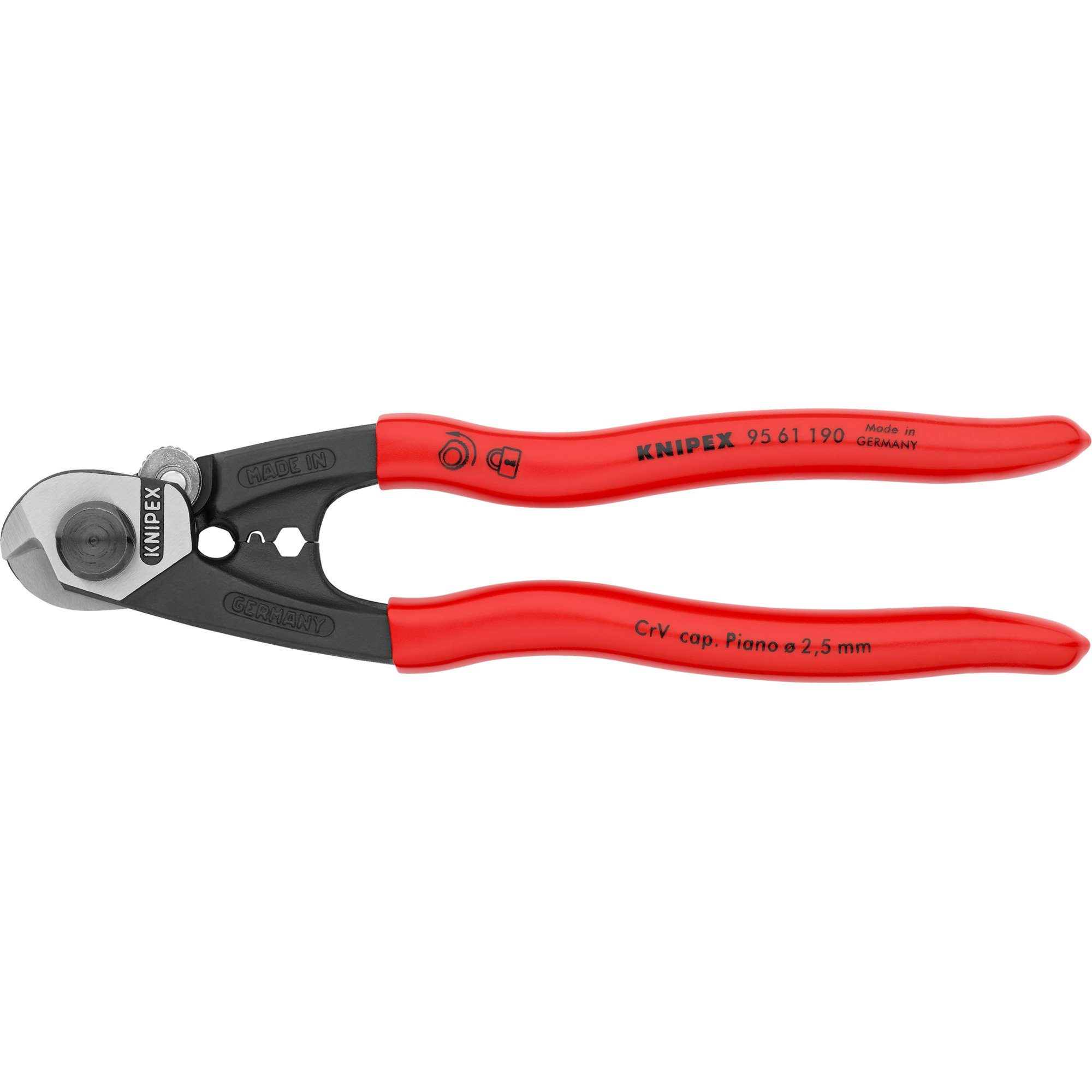 Knipex Greifzange KNIPEX Drahtseilschere 95 61 190, Schneid-Zange