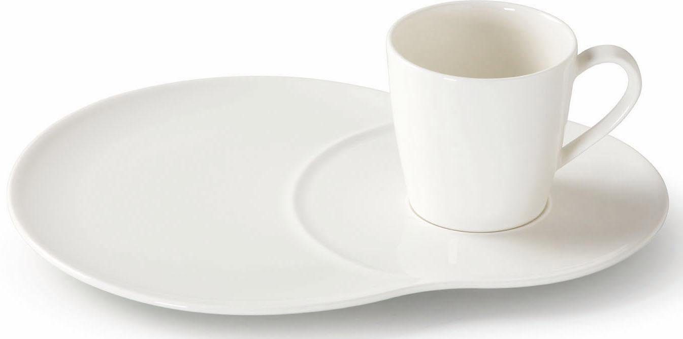 VIVO VILLEROY & BOCH GROUP Set Teller und Tasse, Premium Porzellan, 4 ...