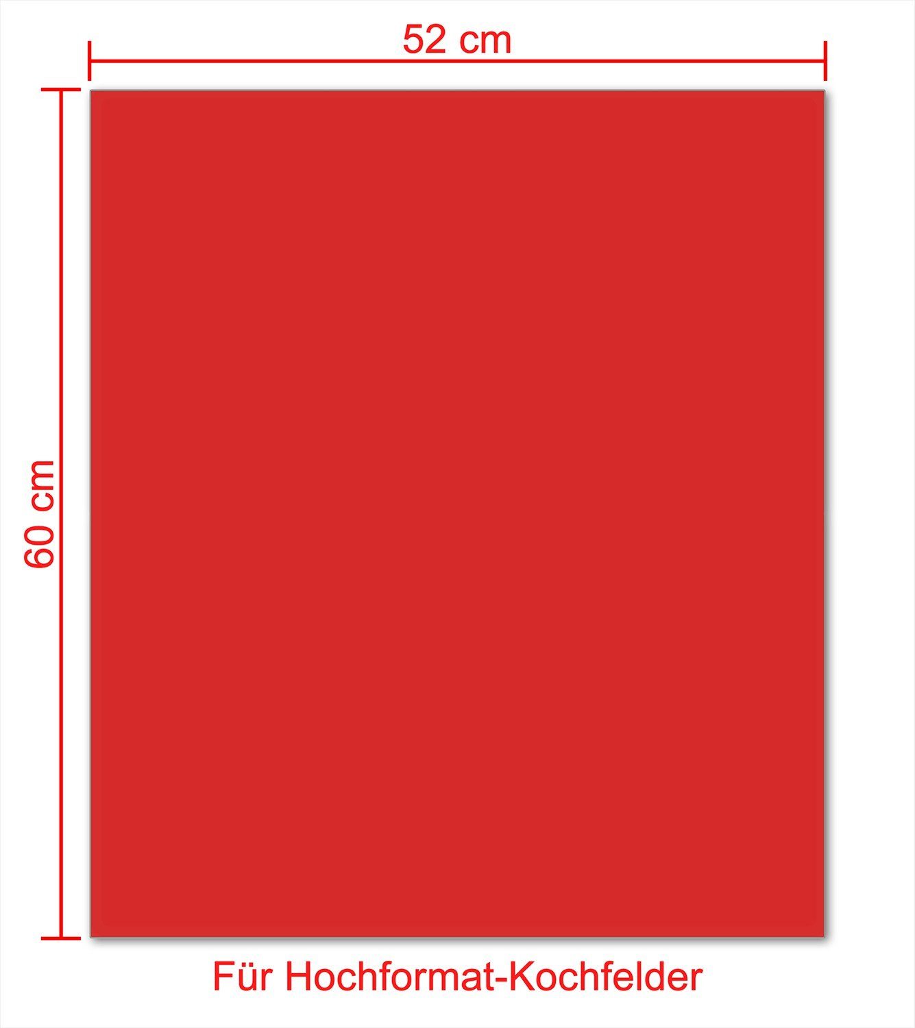 Wallario Herd-Abdeckplatte Rot, ESG-Sicherheitsglas, (Glasplatte, verschiedene Noppen), Größen 1 5mm tlg., inkl