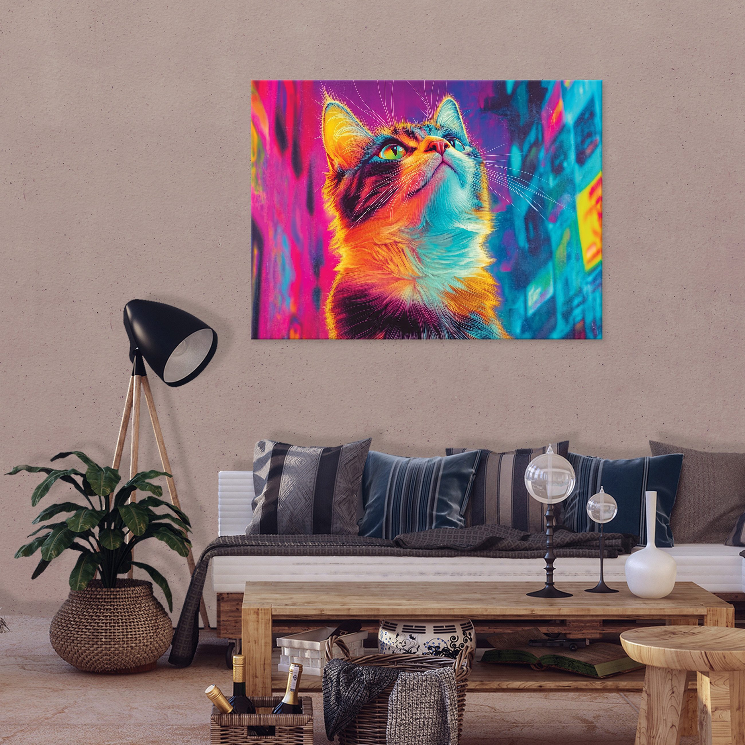 Wallarena Leinwandbild Katze Pop Art Tier günstig online kaufen