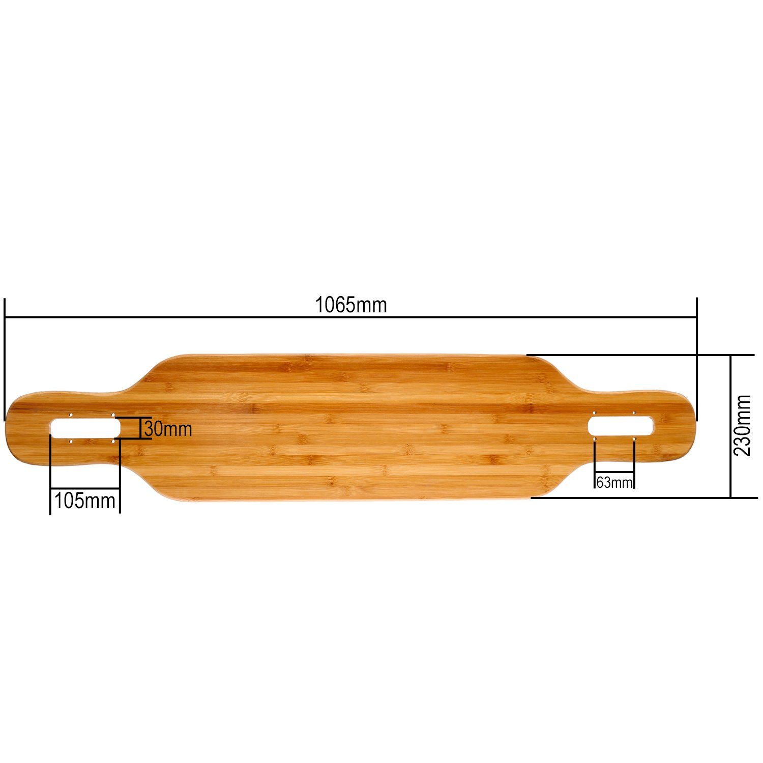Mach1 Longboard Longboard Deck aus Bambus Ahornholz Mix - eine symmetrisch Board