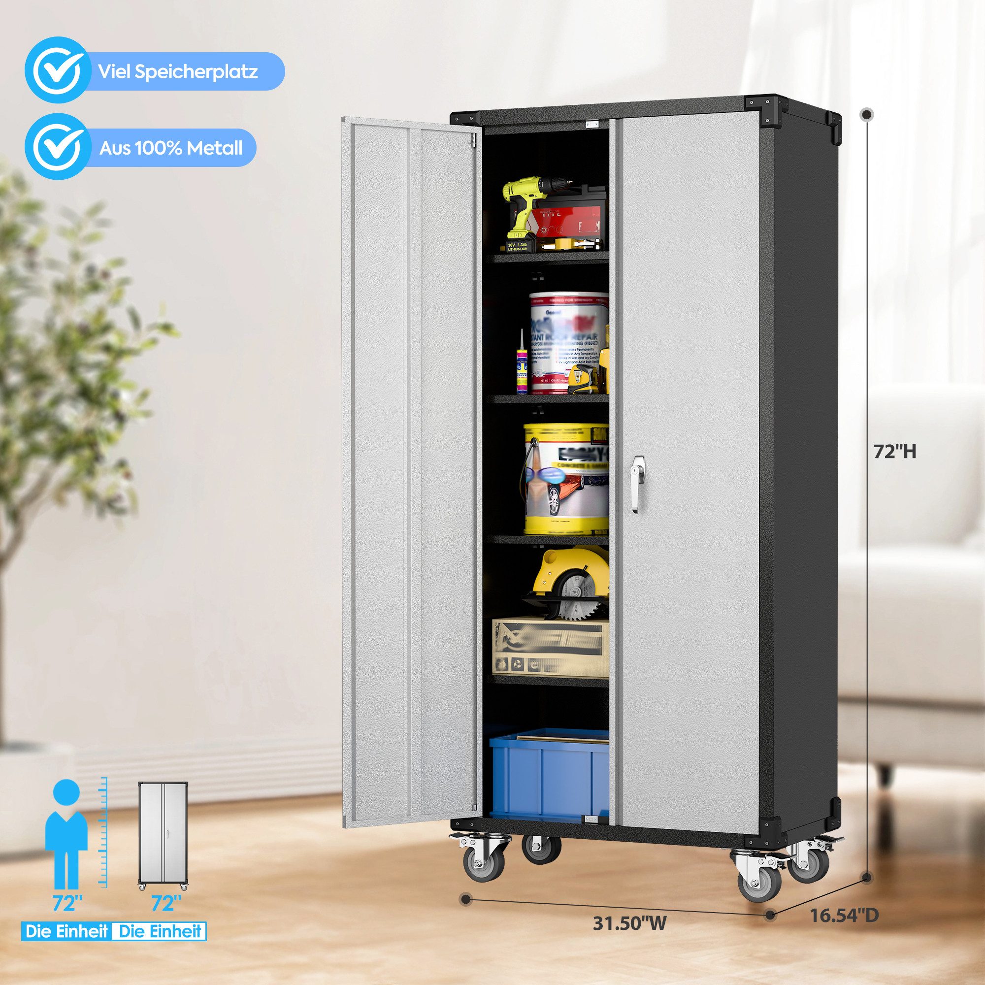 AOBABO Aktenschrank Metallschrank Werkzeugschrank 183 x günstig online kaufen