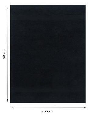 Betz Gästehandtücher 10 Stück Gästehandtücher Premium 100% Baumwolle Gästetuch-Set 30x50 cm Farbe türkis und schwarz, 100% Baumwolle