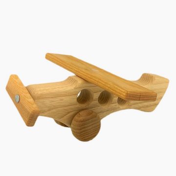 Lotes Toys Spielzeug-Flugzeug Holz Flugzeug mit Propeller 3 Sitzer, besteht aus fein geschliffenem Eschenholz