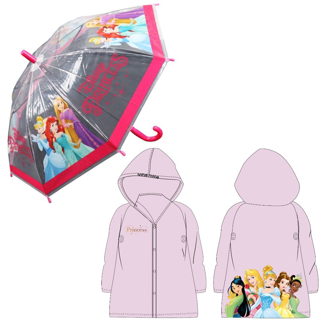 98 Gr. bis Regenschirm Regenponcho Prinzessinnen Disney Regenponcho Disney Kinder 128