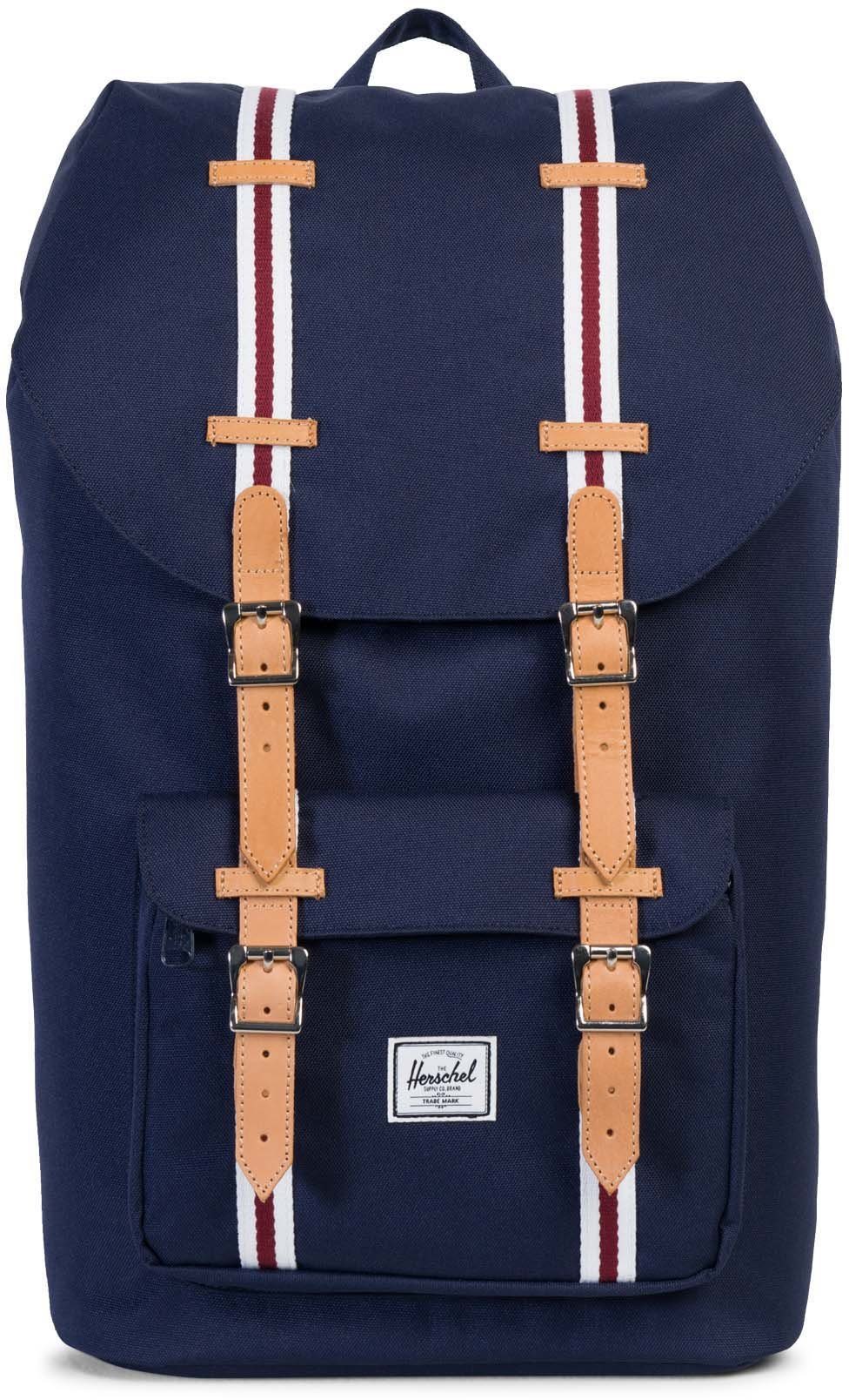 Herschel Rucksack mit Laptopfach, »Little America, Peacoat/White