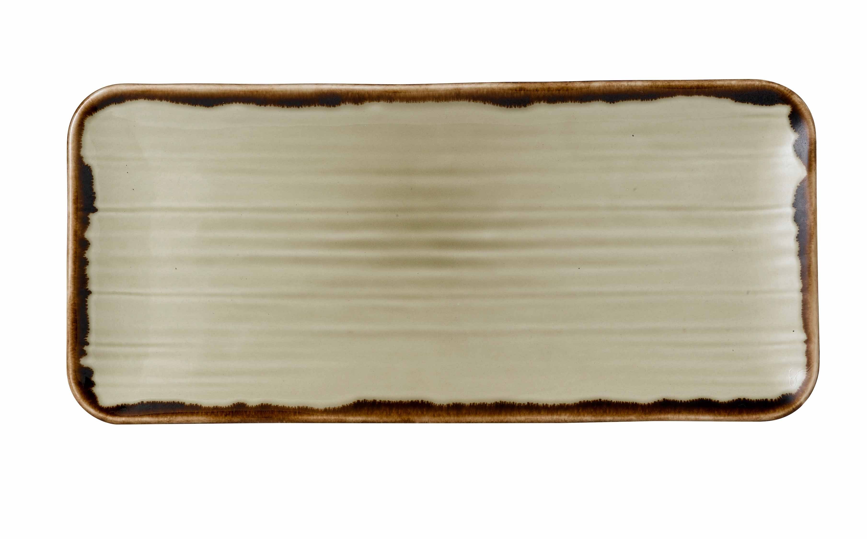 Dudson Servierbrett Dudson Harvest Linen Tablett Recht, Organisch, 35x16cm, Langgezogen, Feinstes Porzellan