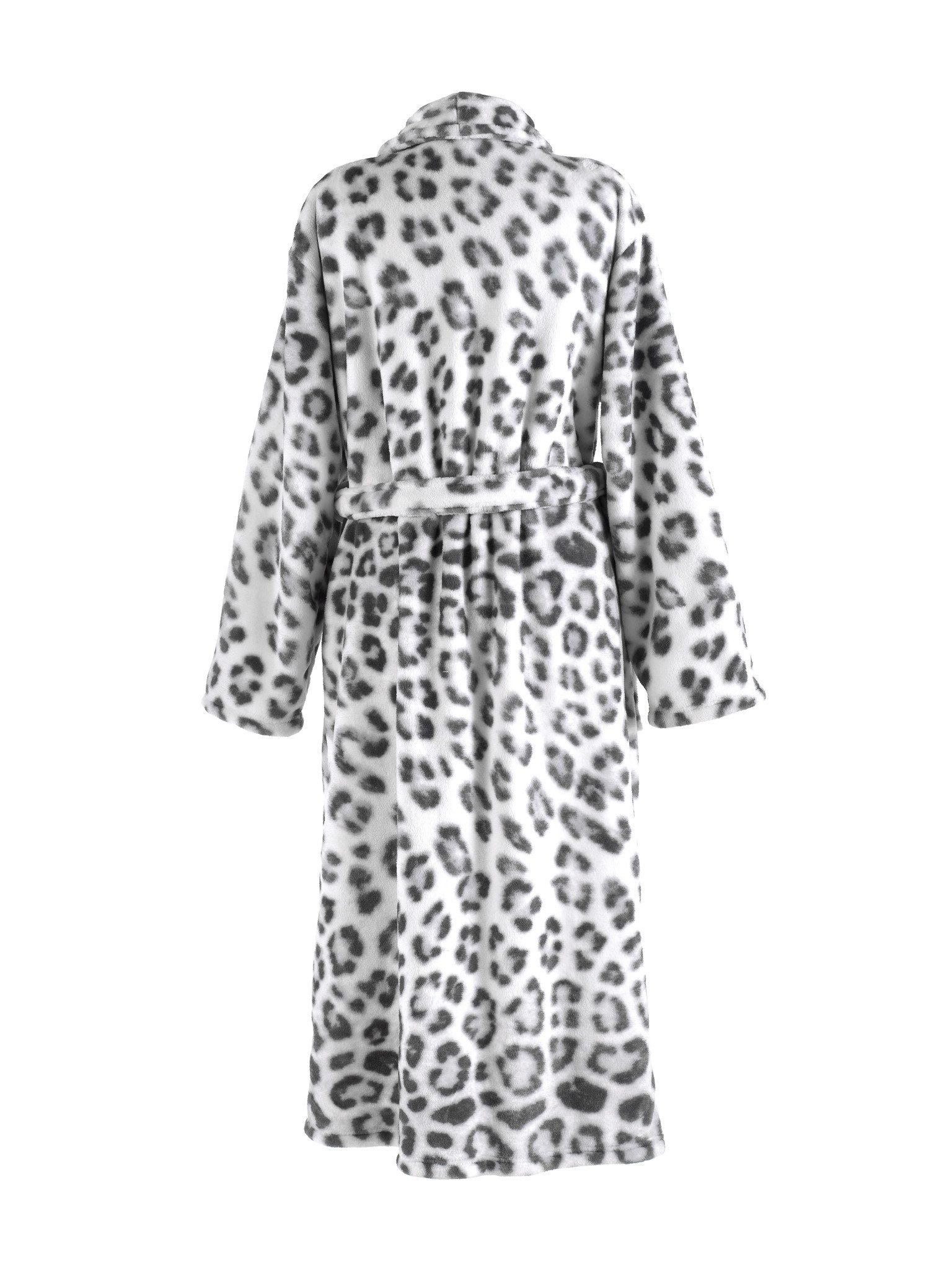 ZO HOME Bademantel Snow Leopard Bademantel Lang XL Grey Bademantel XL Grey Fauna, Bademantel Morgenmantel