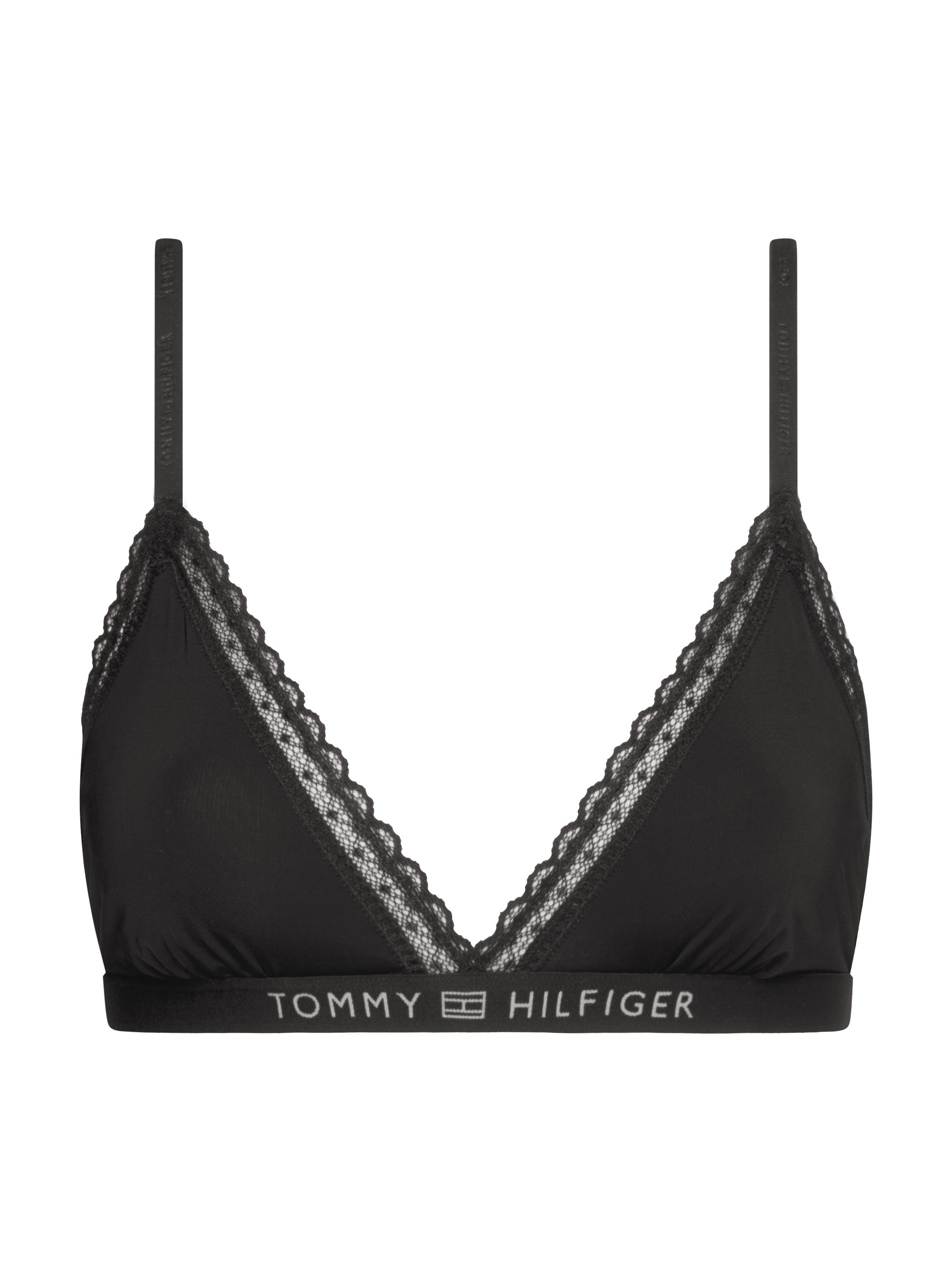 Markenlabel Tommy Hilfiger UNLINED Black Tommy Triangel-BH Hilfiger TRIANGLE mit Underwear