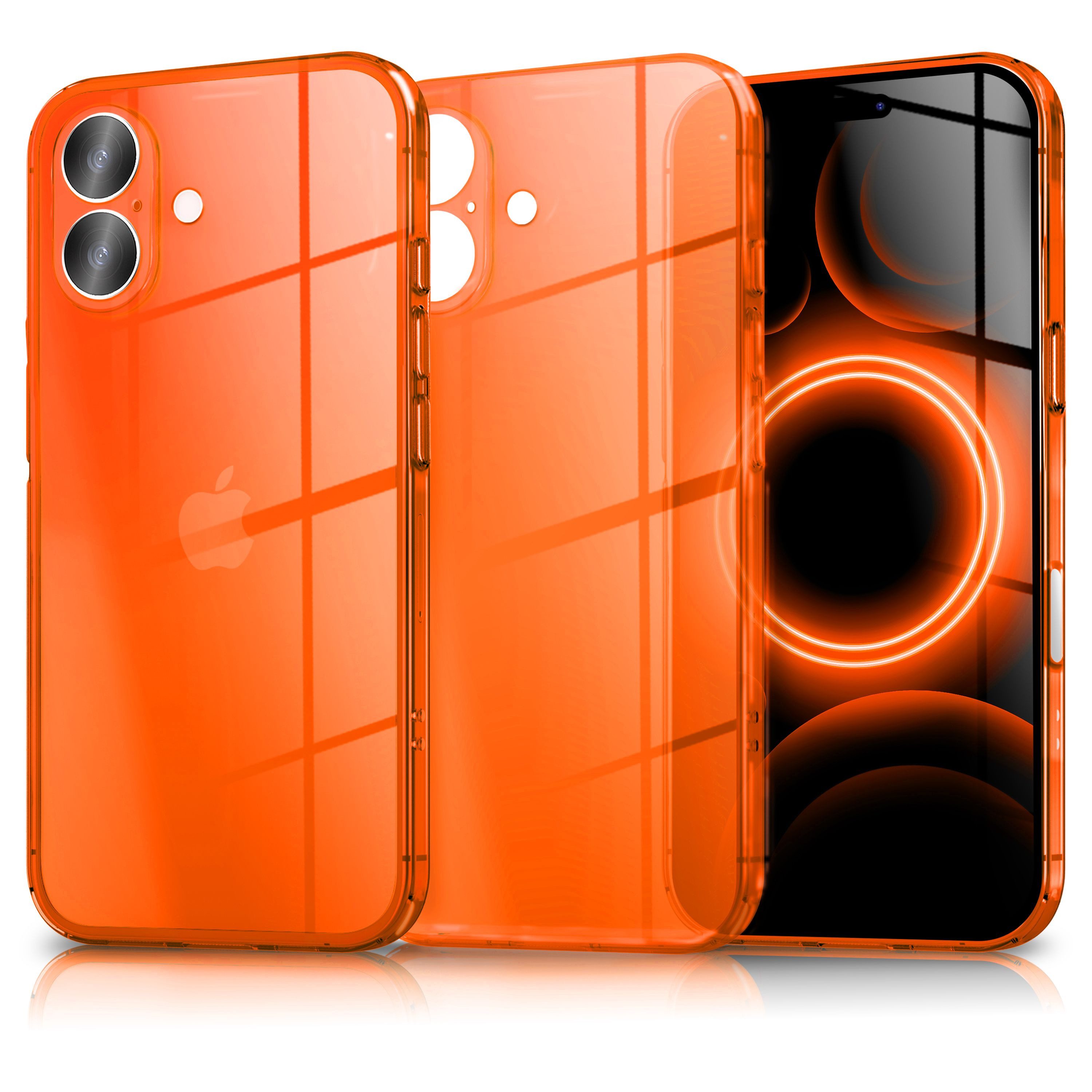 Nalia Smartphone-Hülle Apple iPhone 17 16 cm (6,3 Zoll), Leuchtende Neon Farbe / Durchsichtig / Anti-Gelb / Soft TPU & Flexibel