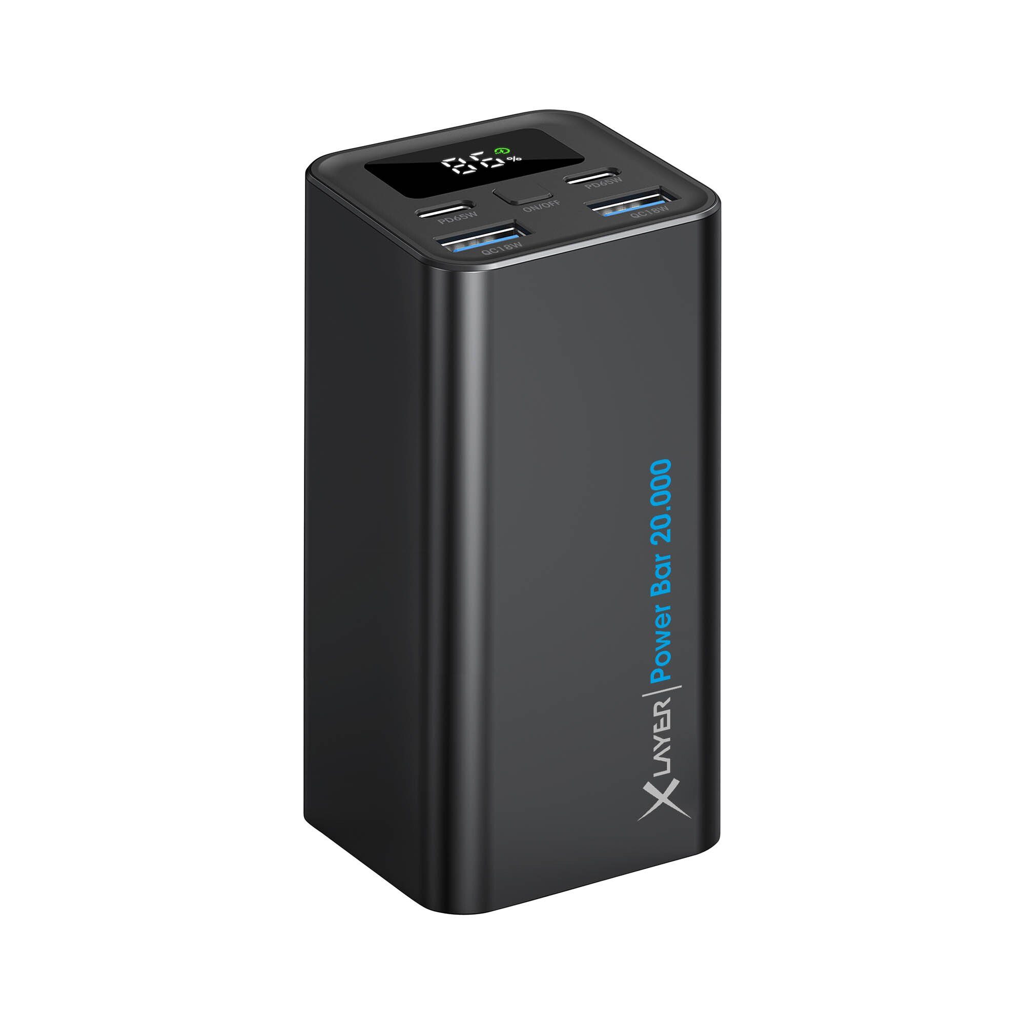 XLAYER Powerbank Power Bar 20000 mAh 65W Core Power Akku externes Ladegerät Powerbank