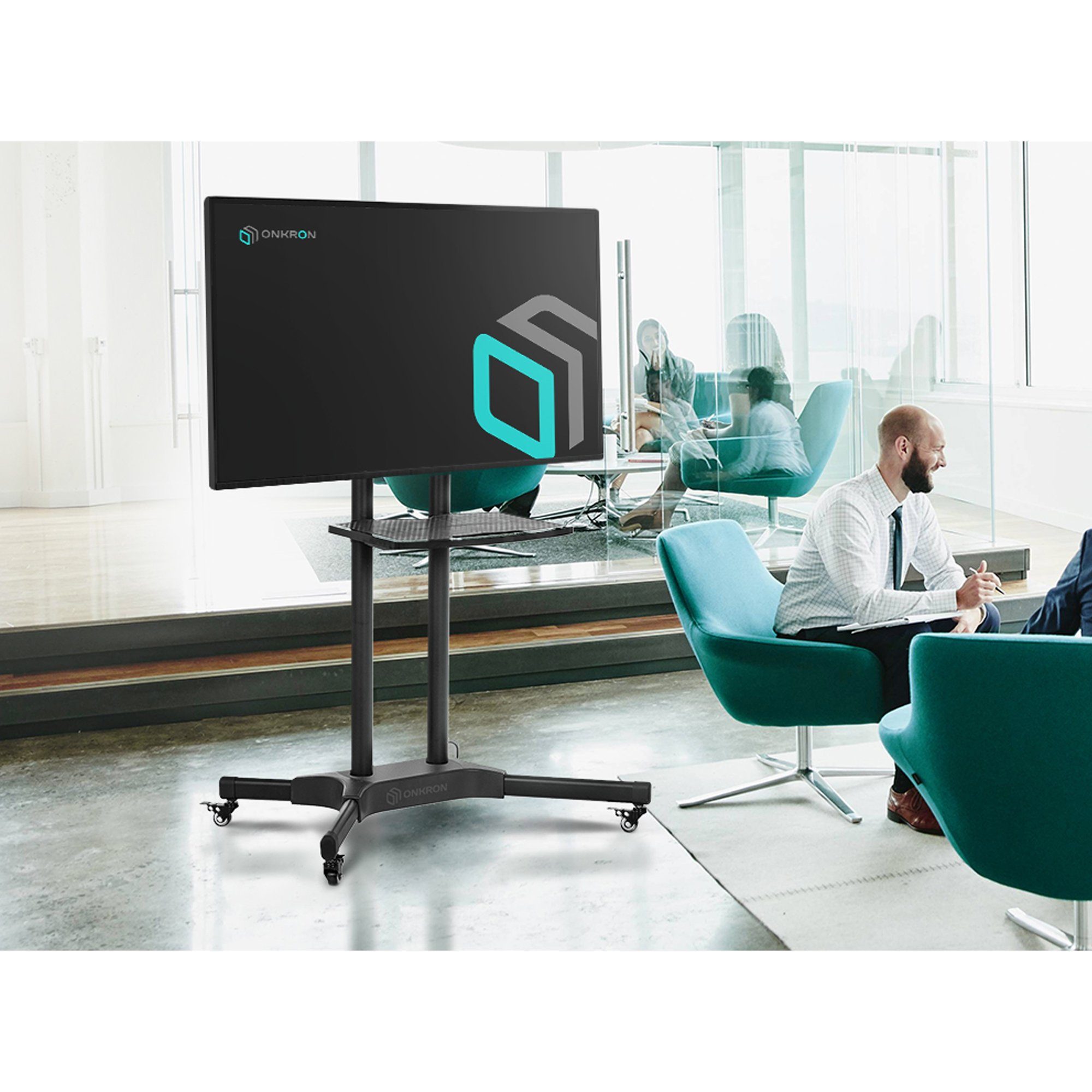 ONKRON designed to mm TV - Rollen Ständer Standfuss mit rollbar Ständer höhenverstellbar support TV-Regal Zoll TV bis 40-65 100x100-600x400 45 kg, TV VESA