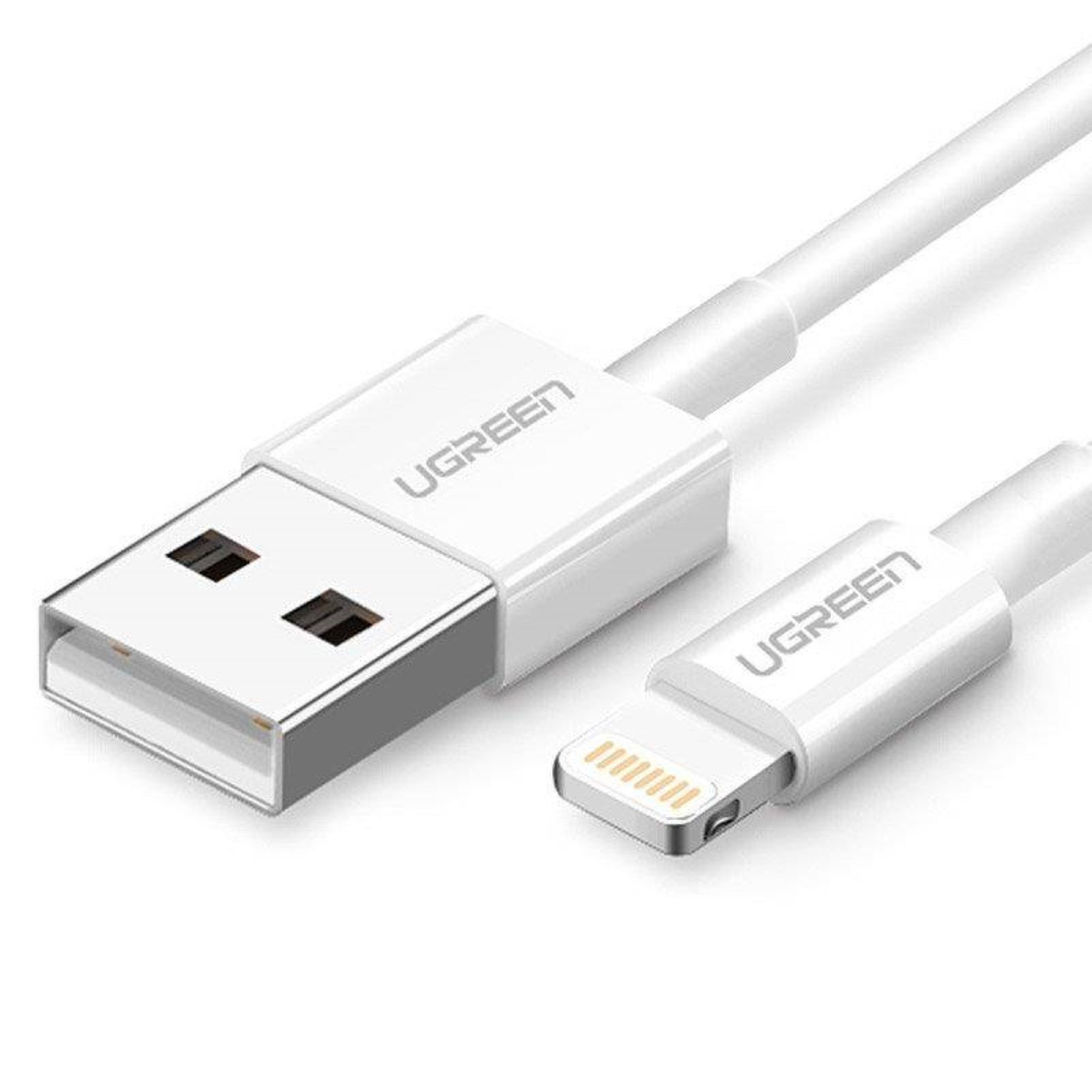 UGREEN Vernickeltes Kabel 10W USB-A kompatibel mit iPhone-Kabel in Weiß Autoladekabel