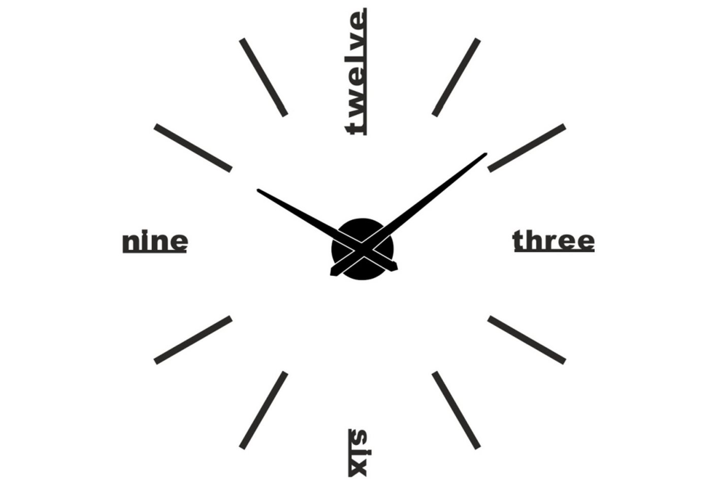 Miraval Wanduhr Miraval Moderne DIY Wanduhr Schwarz