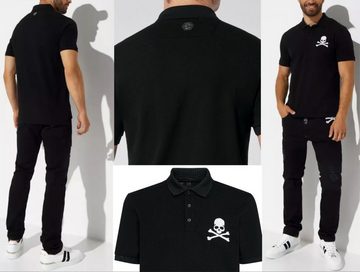 PHILIPP PLEIN Poloshirt PHILIPP PLEIN Skull Polo Shirt Polohemd Leather PP Hexagon Patch Hemd