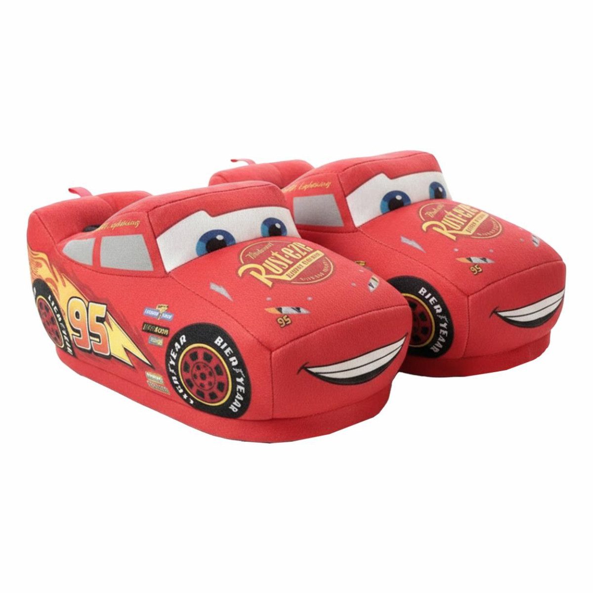 Disney Cars Hausschuhe Kinder mit dekorativen 3D Applikationen für Jungen Pantoffel