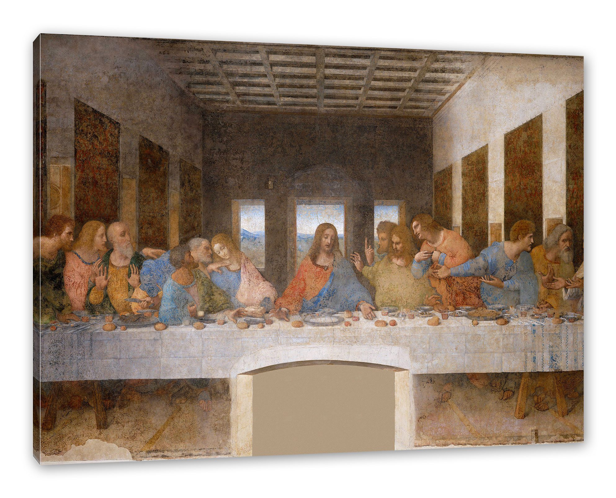 Pixxprint Leinwandbild Leonardo da Vinci - Das letzte Abendmahl, Leonardo da Vinci - Das letzte Abendmahl (1 St), Leinwandbild fertig bespannt, inkl. Zackenaufhänger