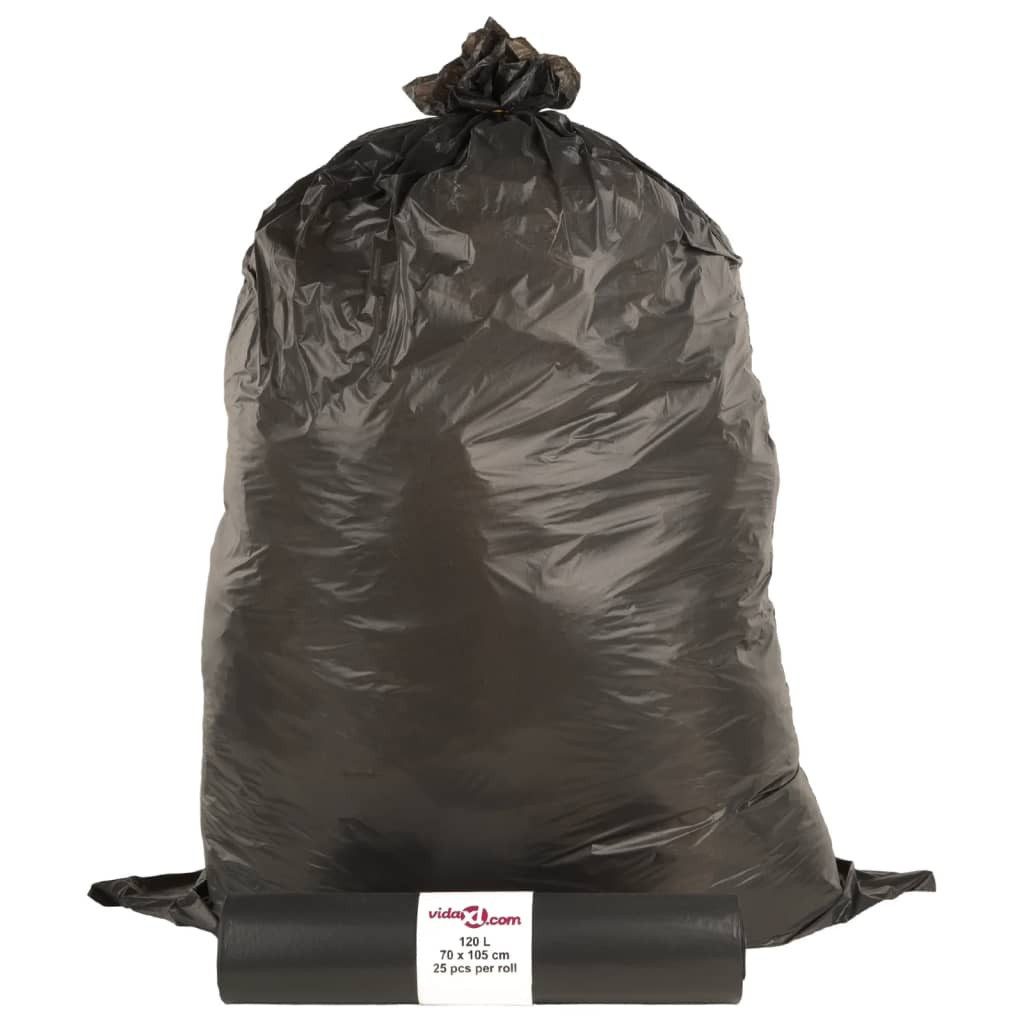 vidaXL Müllbeutel Müllsäcke 250 Stk. Schwarz 120 L