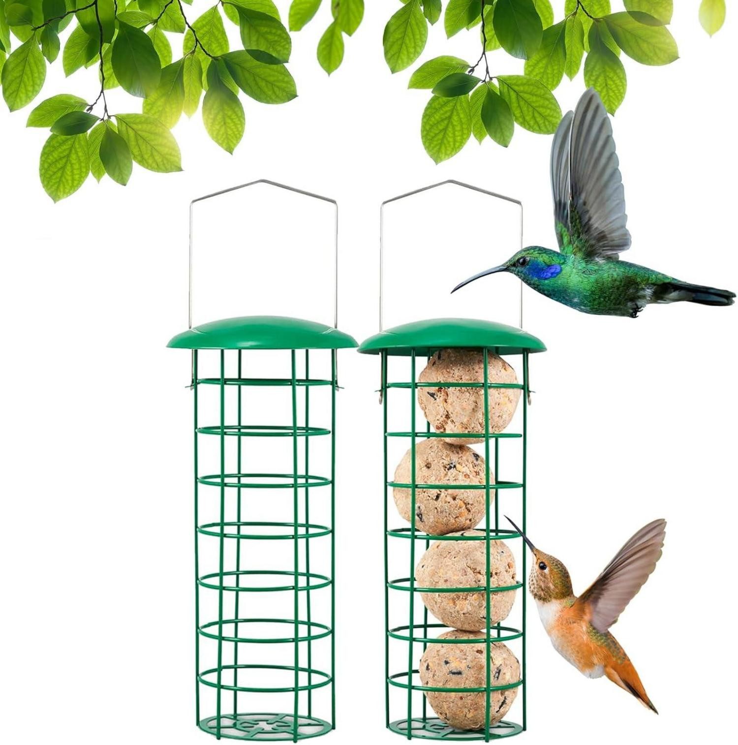 Vogelhaus Vogelfutterspender 2 Stück 29.5cm Metall Vogelfutterstation