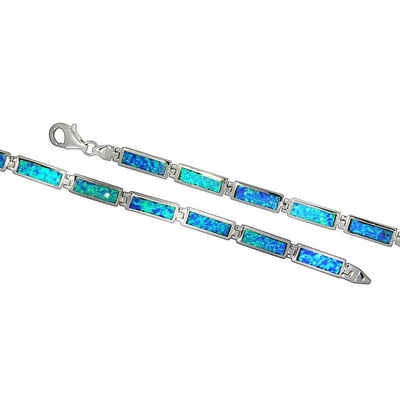 Vivance Armband »925/- Sterling Silber Opal blau«, mit Geschenketui