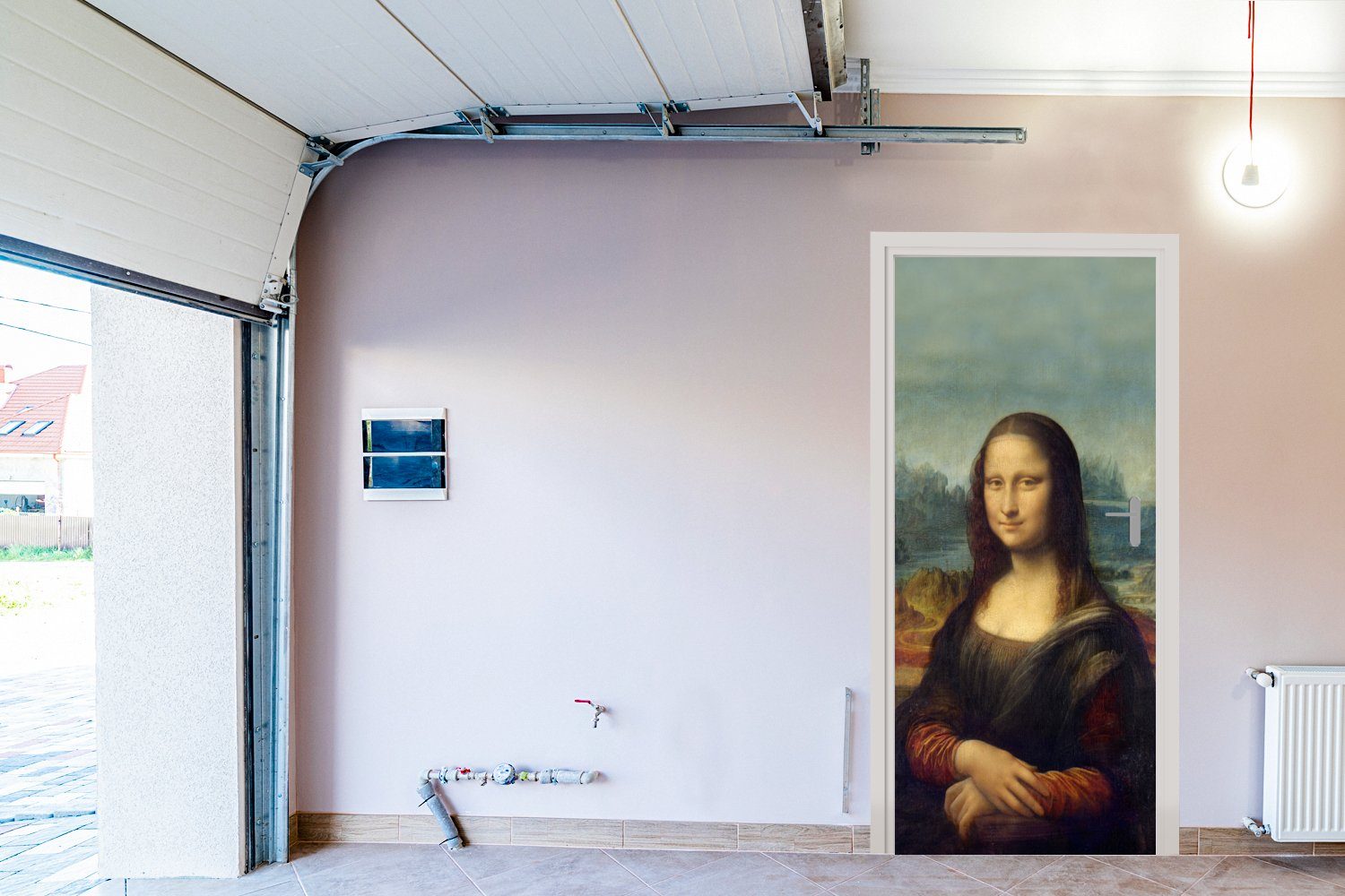 MuchoWow - Türtapete Fototapete Vinci - für Tür, Türaufkleber, Lisa Mona Gemälde, (1 Matt, Da cm St), bedruckt, 75x205