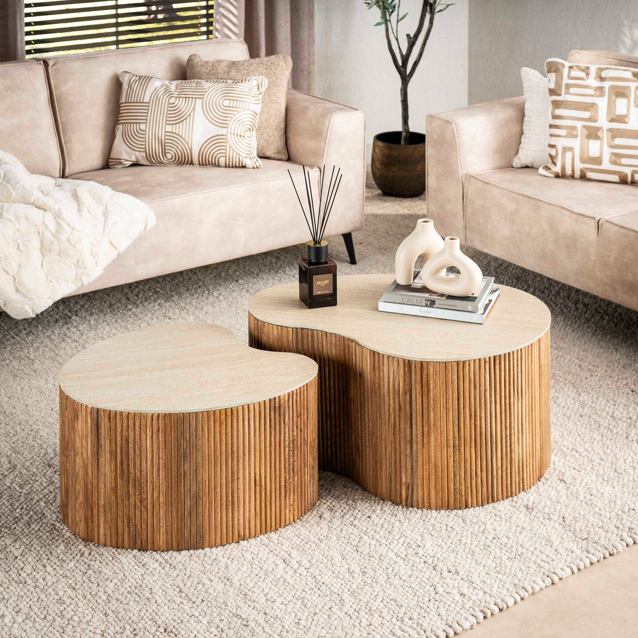 Sitheim® Couchtisch Couchtisch Nuovo nierenförmig 2er Set