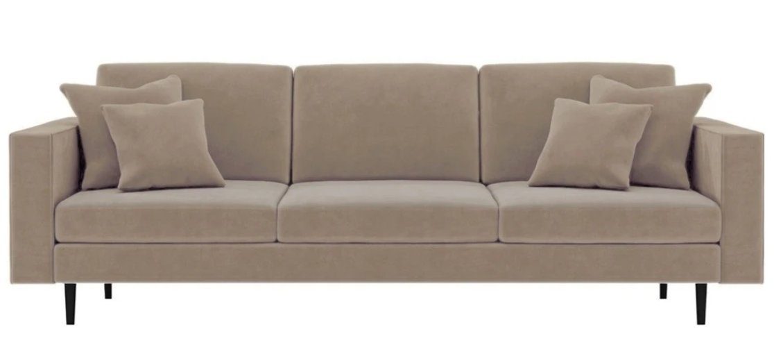 JVmoebel Chesterfield-Sofa Hellbraune Luxus 3-er Couch Modernes Sofa Stoffmöbel Brandneu, Made in Europe