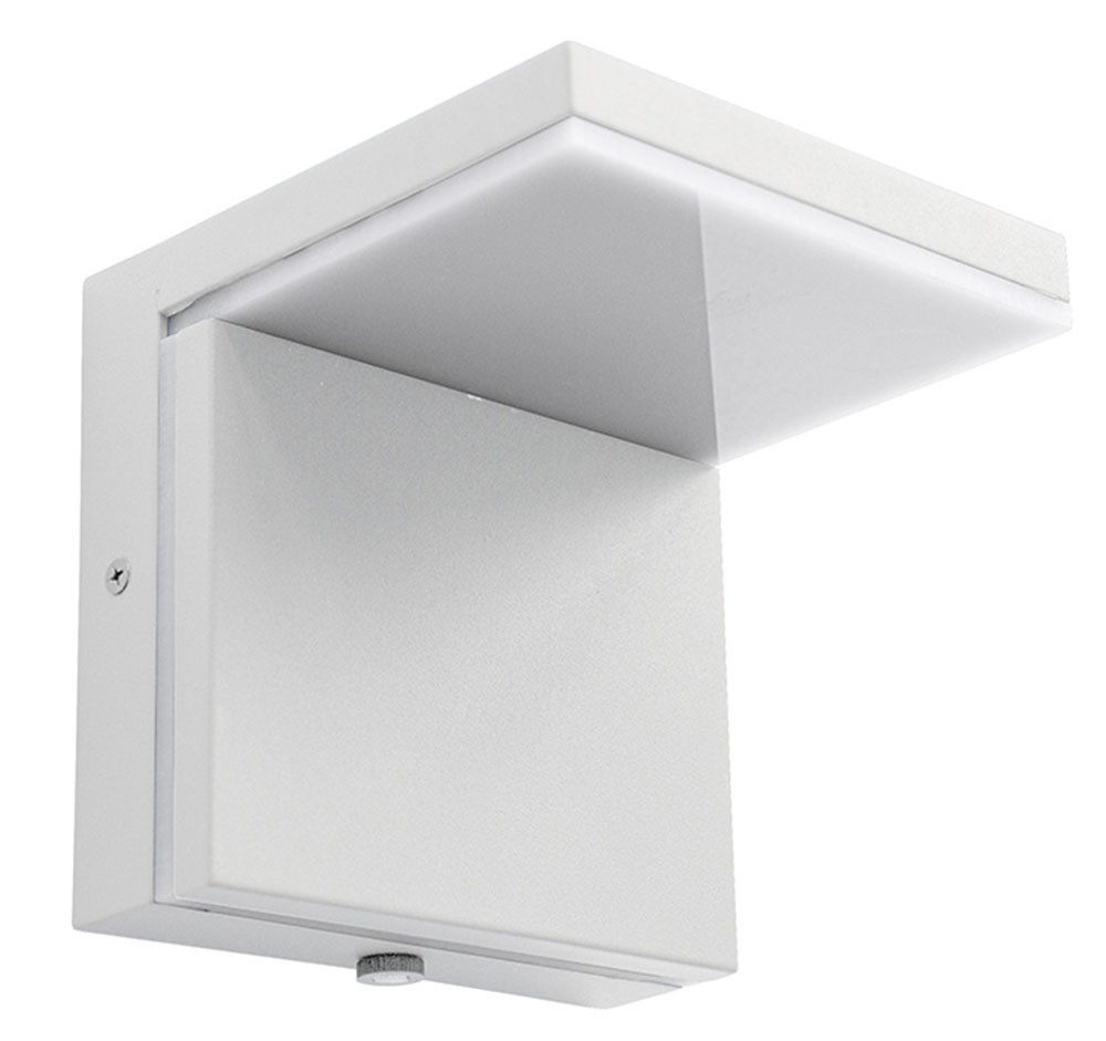 NOWA LED Außen-Wandleuchte LASSAN, LED fest integriert, Warmweiß, Außenlampe/Wand/weiß/IP54/BxH: 145x145mm