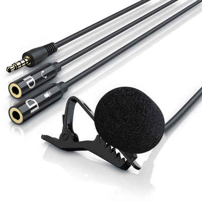 LIAM&DAAN Mikrofon, Ansteckmikrofon mit Popschutz für Smartphone & Tablet Lavalier Mikrofon