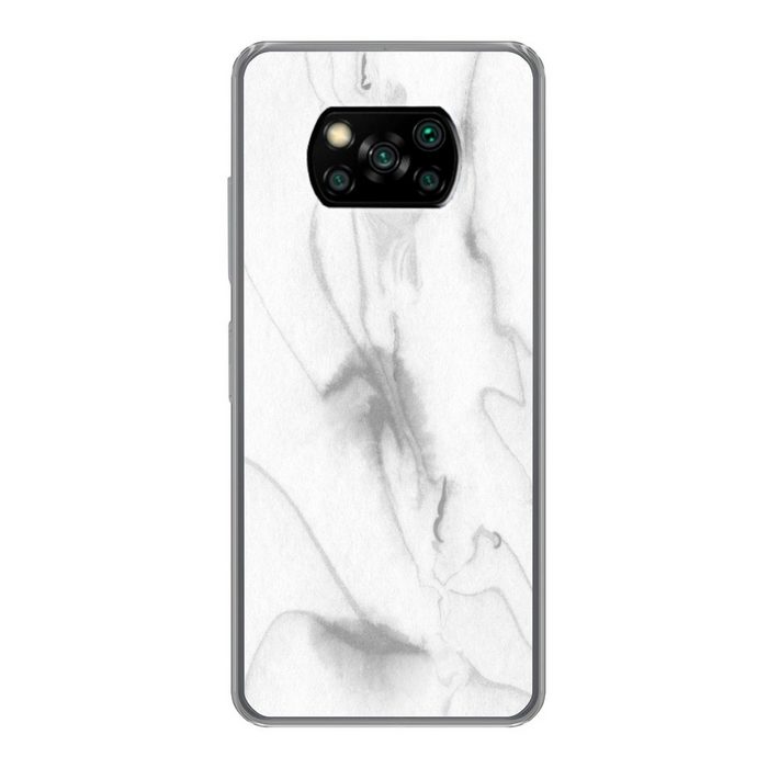 MuchoWow Handyhülle Marmor - Grau - Weiß - Abstrakt - Marmoroptik Phone Case Handyhülle Poco X3 Silikon Schutzhülle