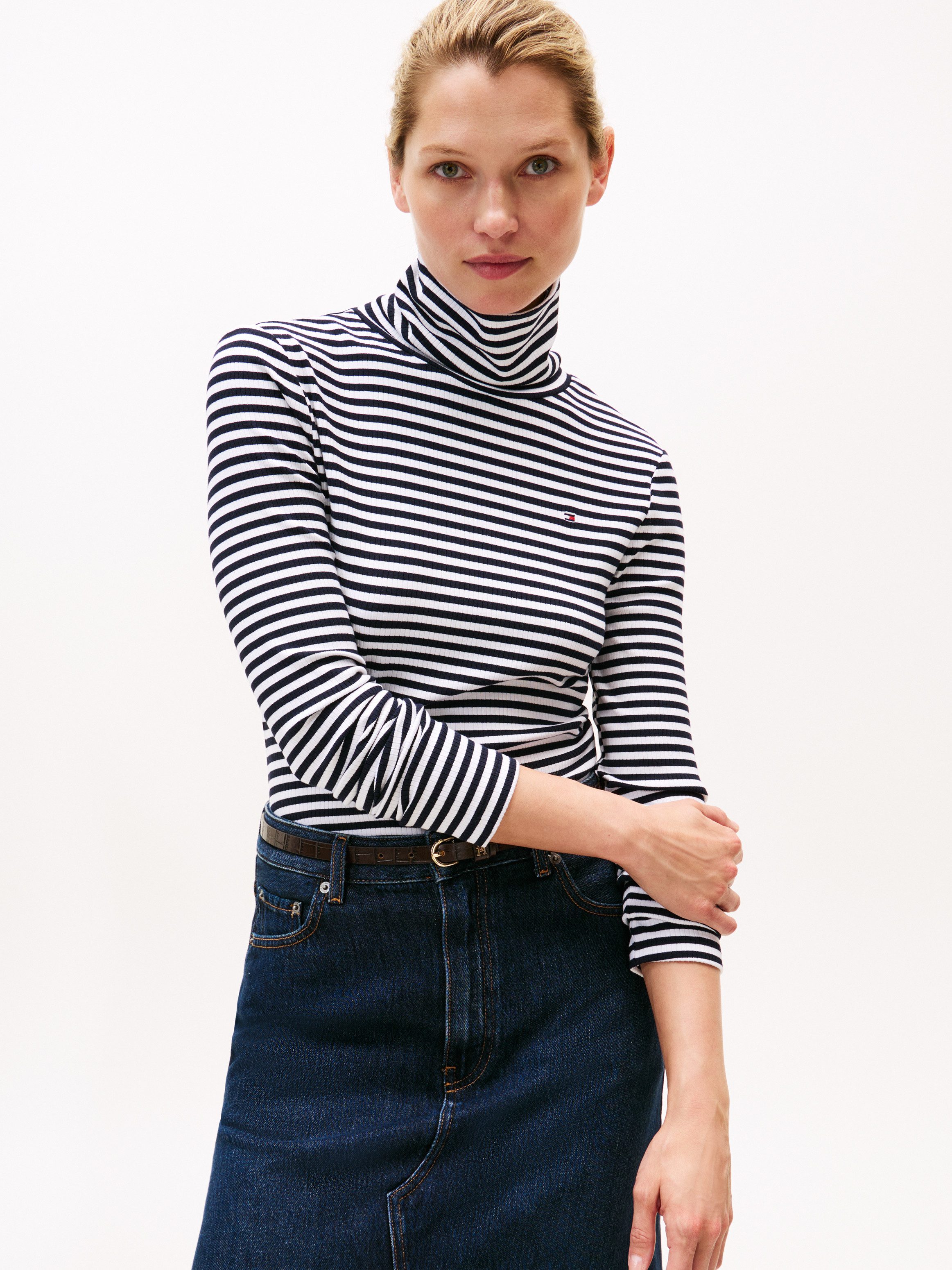 Tommy Hilfiger Langarmshirt SLIM 5X2 RIB günstig online kaufen