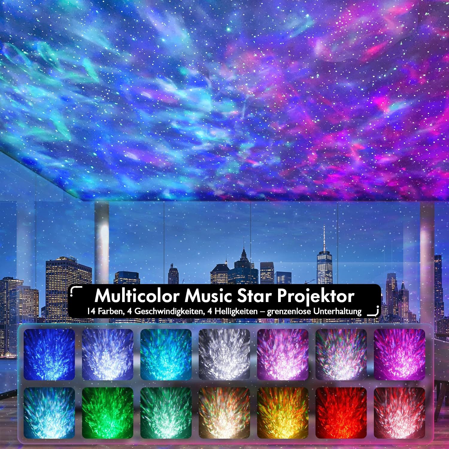 Fanttik LED-Sternenhimmel Sternenhimmel Projektor mit Musikplayer Nachtlich günstig online kaufen