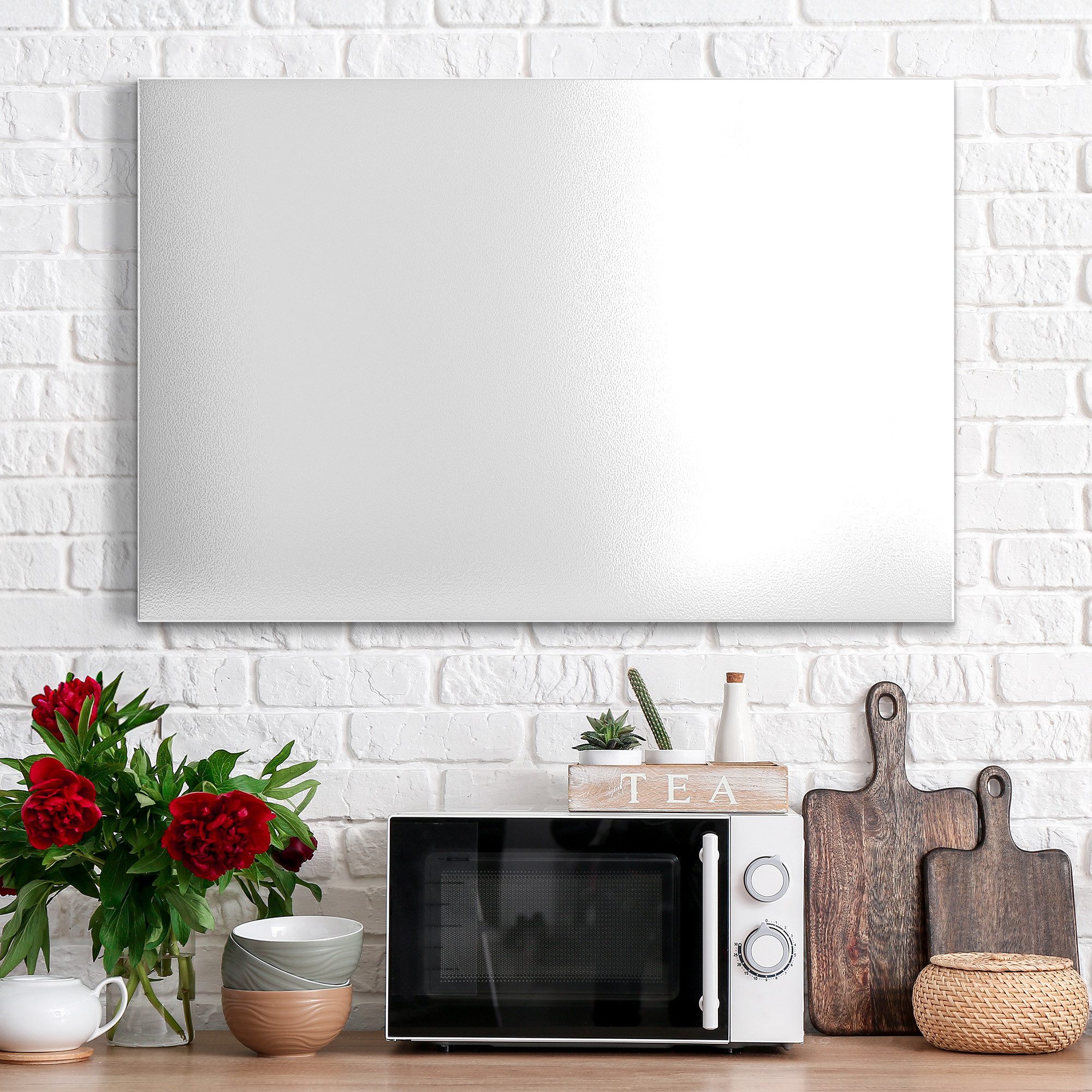 DEQORI Magnettafel 'Unifarben - Weiß', Metall Whiteboard für alle Magnete, Magnetboard magnetisch