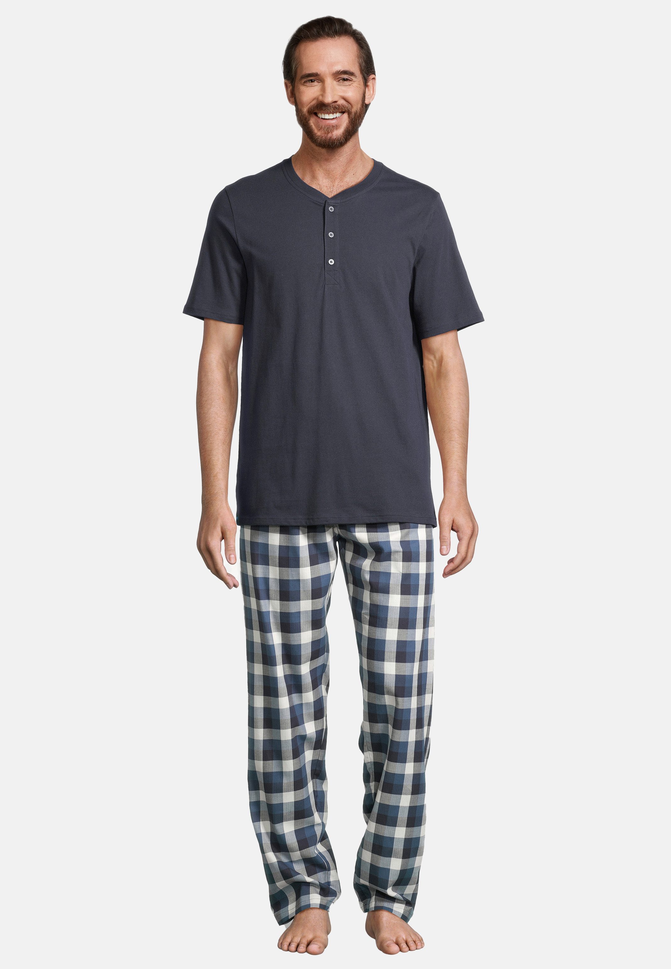 Schiesser Pyjama Night & Home (Set, 2 tlg) Schlafanzug - Baumwolle - Atmung günstig online kaufen