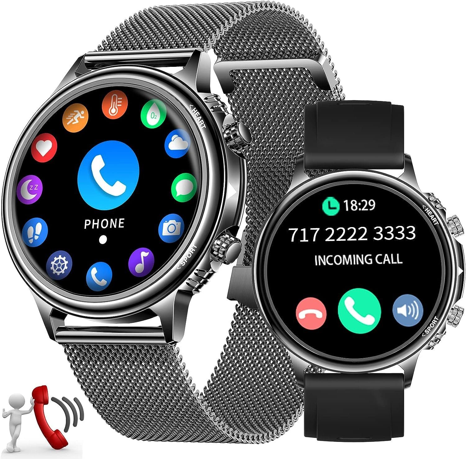 Fitonme Smartwatch (1,32 Zoll, Andriod IOS), Telefonfunktion Fitnessuhr