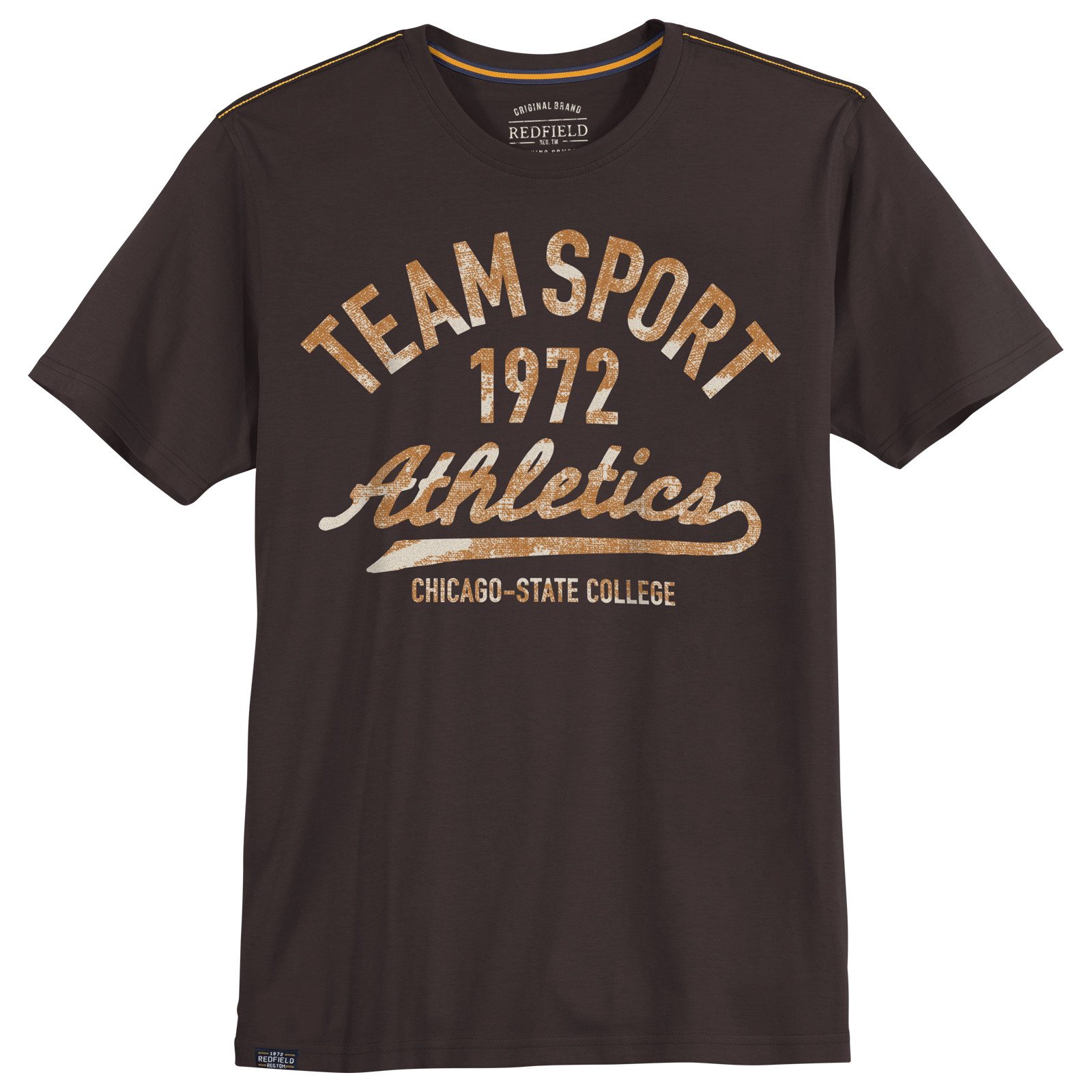 redfield Print-Shirt Redfield XXL T-Shirt Print Team Sport dunkelbraun